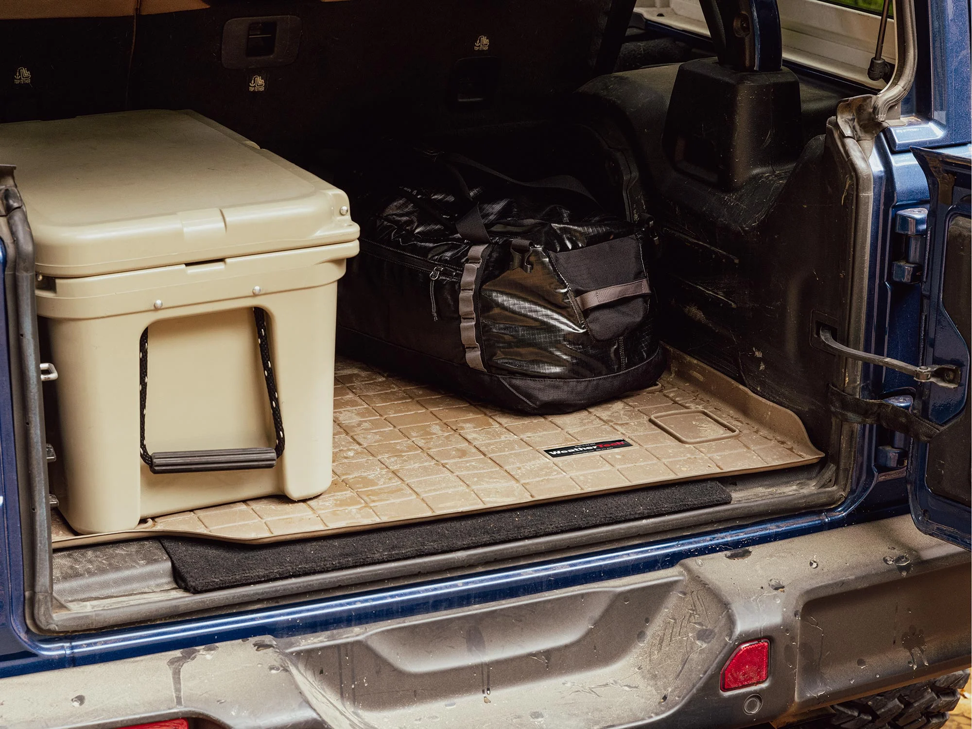 WeatherTech Cargo Trunk Liner with Bumper Protector compatible with 2020-2024 Kia Telluride - Behind 3rd Row Seating With Bumper Protector, Tan