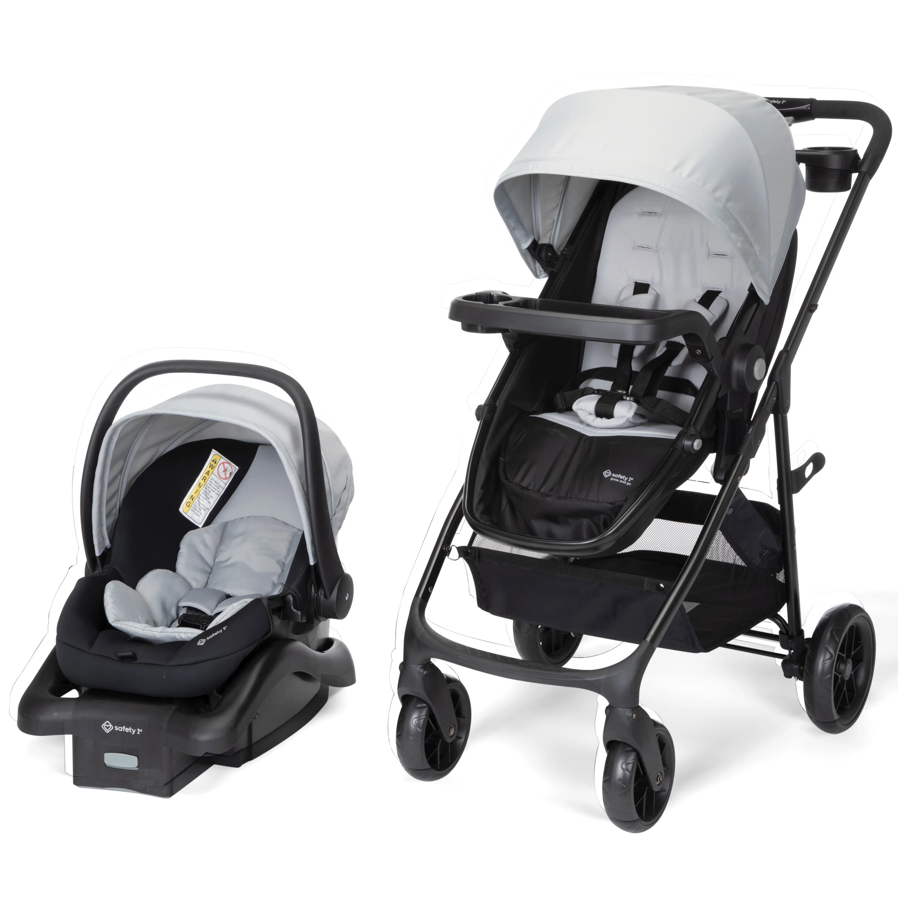 Safety 1st Grow and Go Sprint Modular Travel System Stroller with Rear-Facing Infant Car Seat, Whisper Grey, Toddler, Unisex