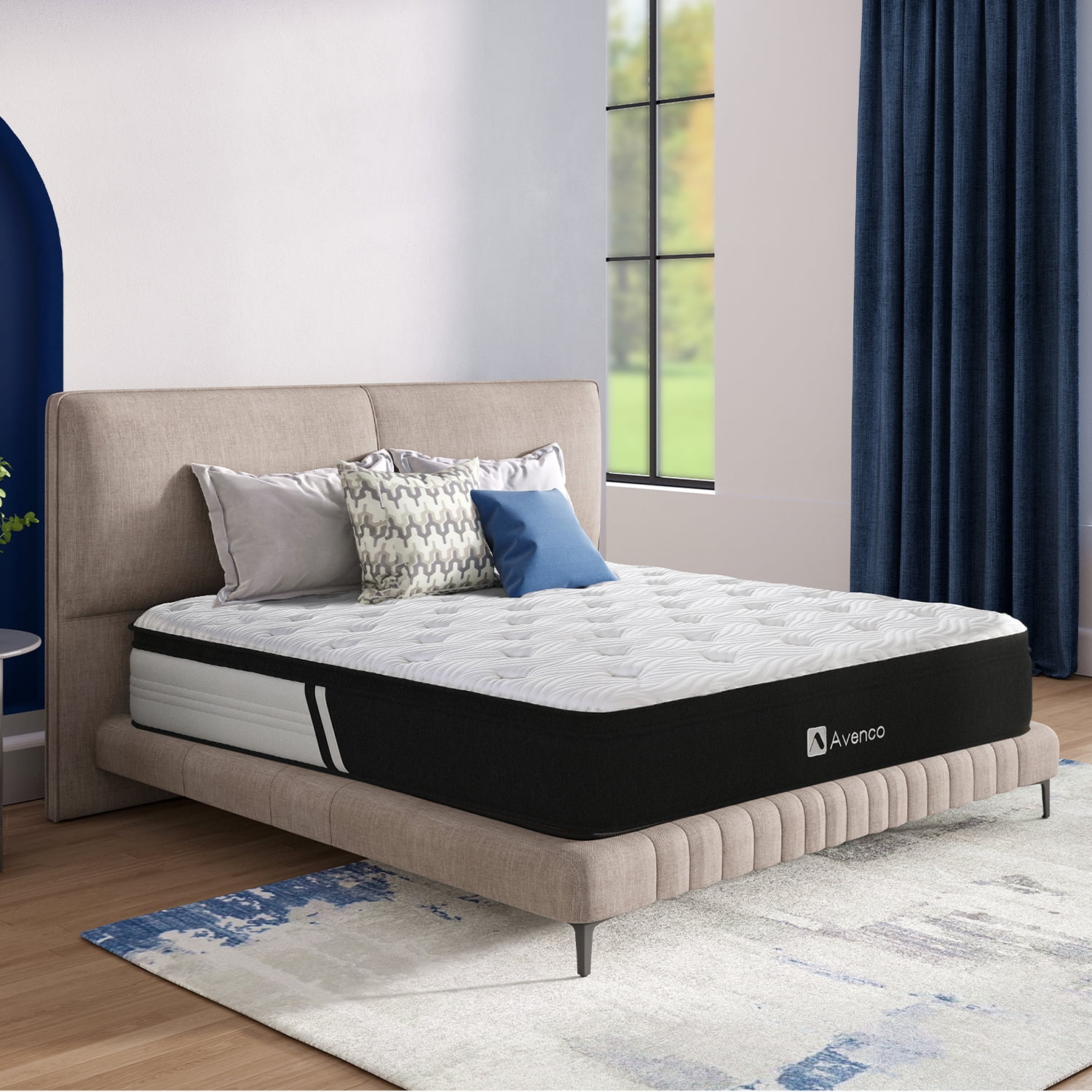 Avenco 10'' King Size Mattresses, Pocket Spring Hybrid Mattress Gel Memory Foam Bed in a Box