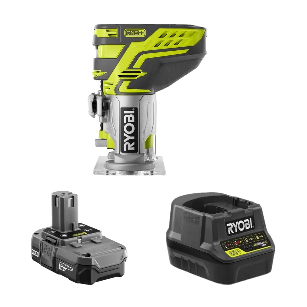 RYOBI 18-Volt P601 Cordless Fixed Base Trim Router Kit with Battery and Charger (Bulk Packaged)