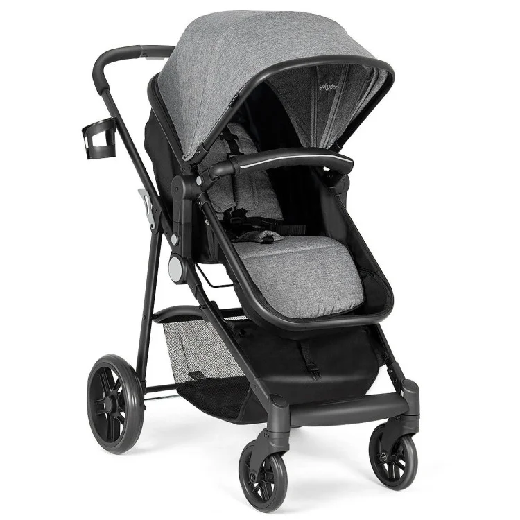 Yardi Yard 2-in-1 Foldable Pushchair Newborn Infant Baby Stroller-Gray, Toddler Stroller for Infant & Toddler