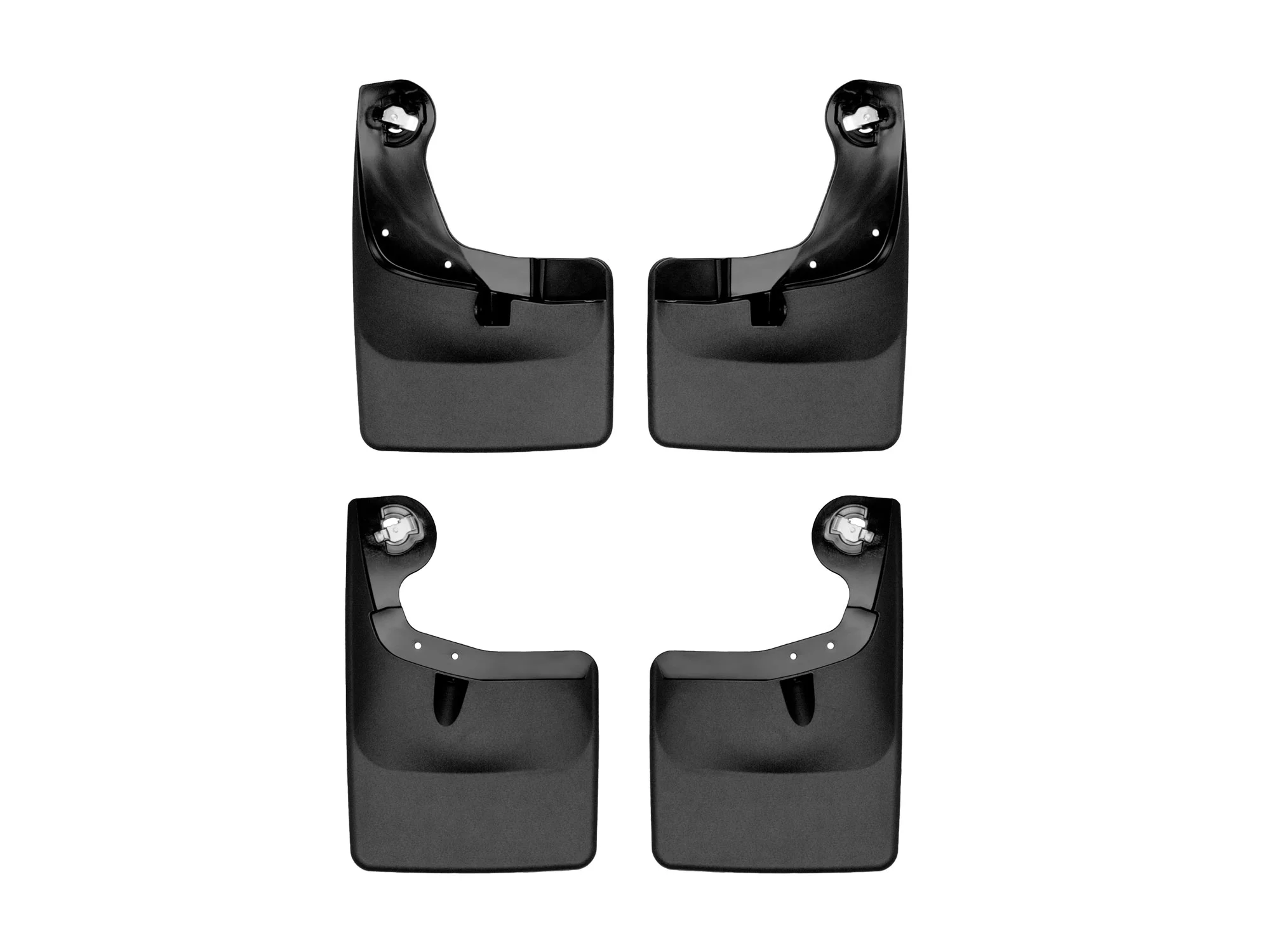 WeatherTech Custom No Drill Splash Guard MudFlaps compatible with 2021-2023 Ford F-150, Front & Rear Set - Black