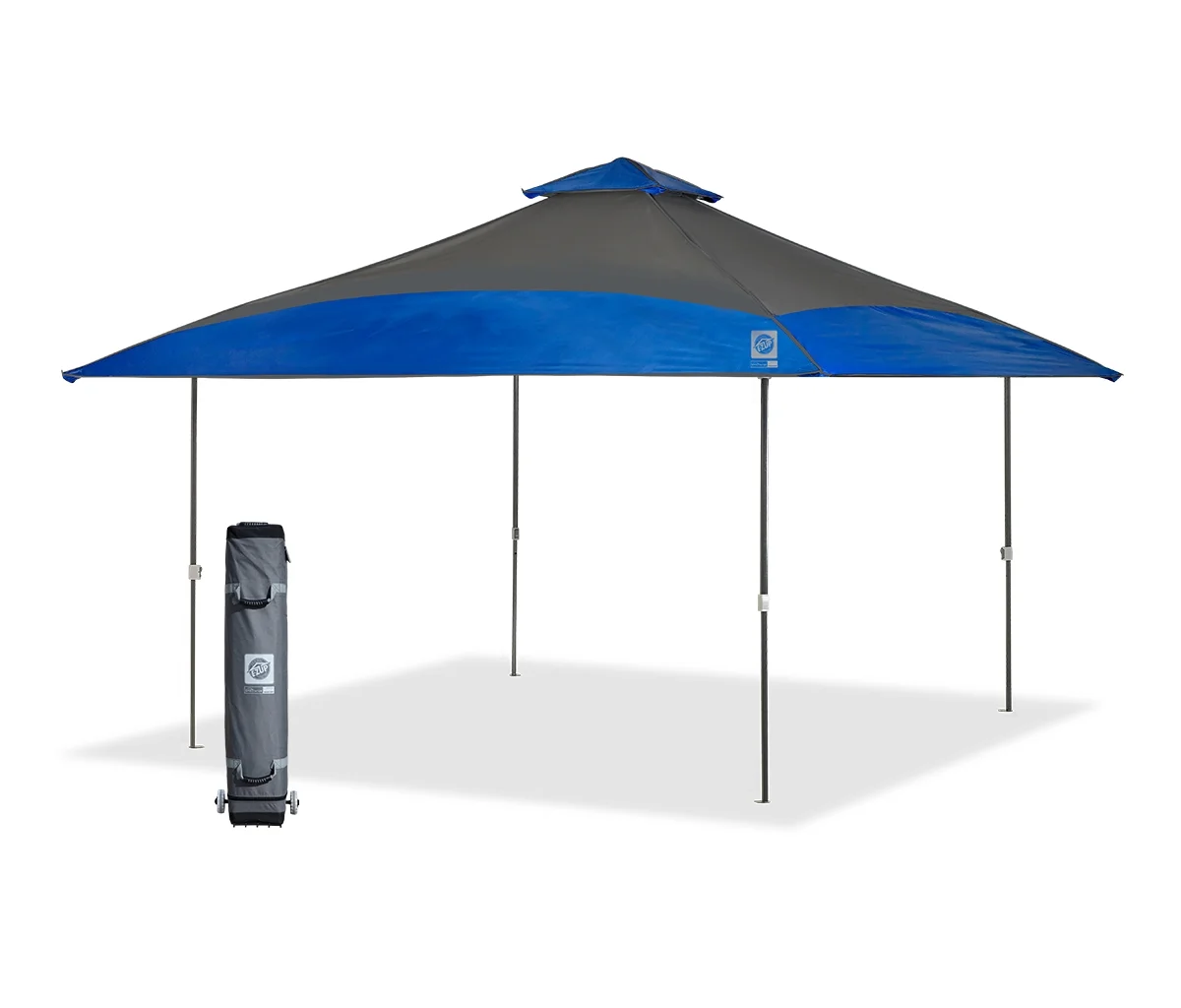 E-Z UP Spectator Instant Shelter, 13 Ft x 13 Ft, Royal Blue/Steel Gray Top w/ Steel Gray Frame