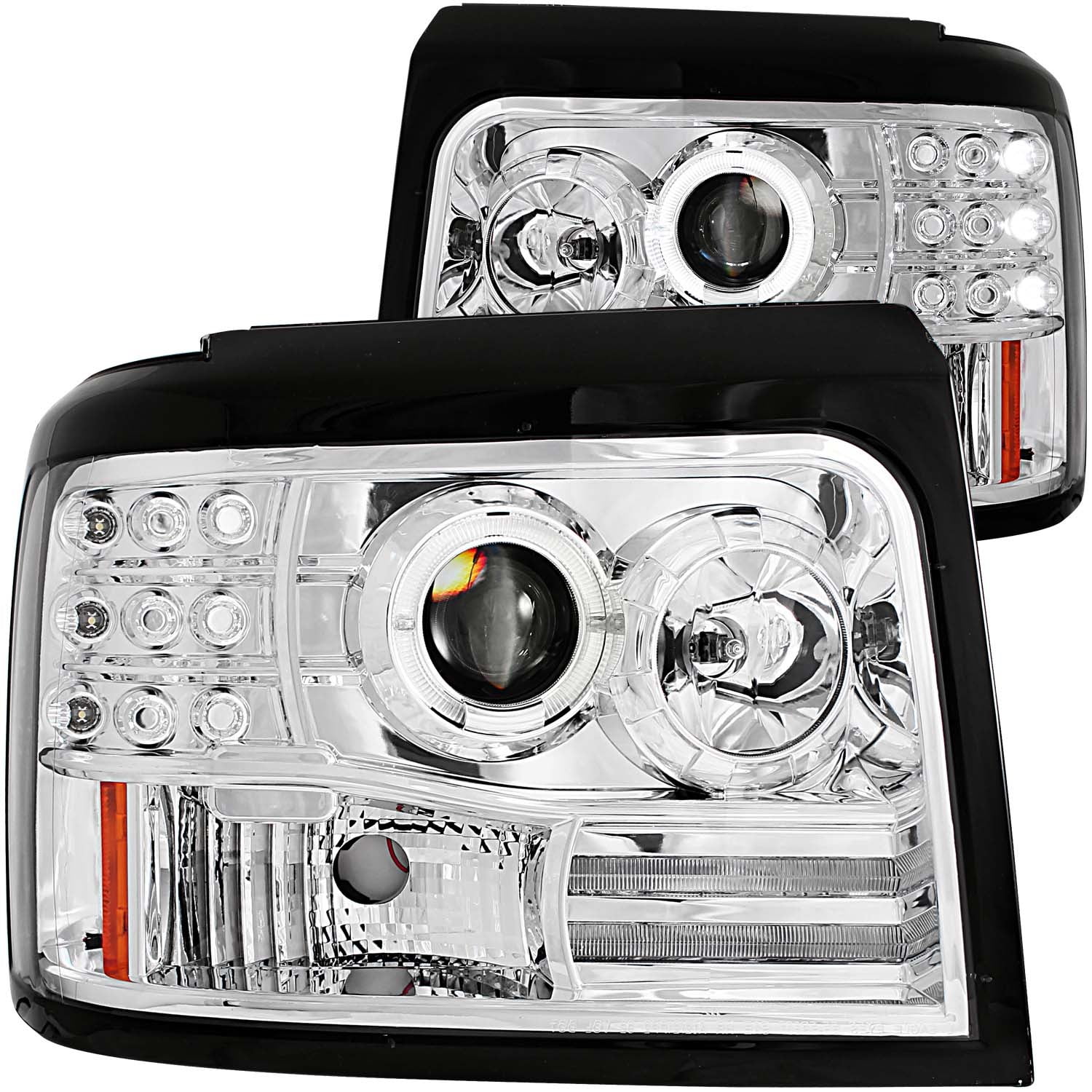 ANZO USA 111183 92-96 F150/F250/ BRONCO PROJECTOR HALO CHROME W/SIDE MARKER W/PARKING LIG Fits select: 1992-1996 FORD F150, 1992-1998 FORD F250
