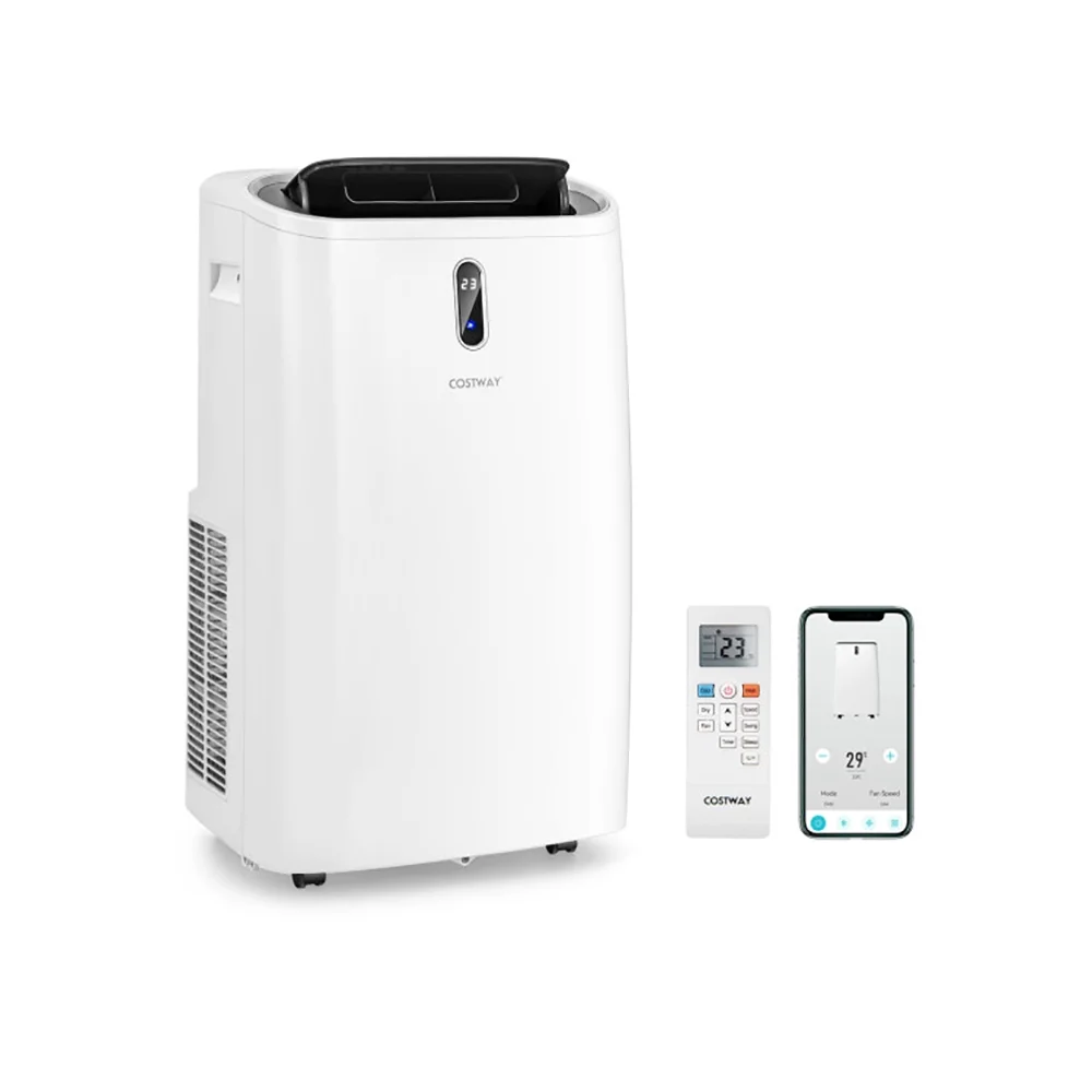 Spaco 12000 BTU Portable 4-in-1 Air Conditioner with Smart Control-White, Small Air Conditioner Portable with Built-in Dehumidifier