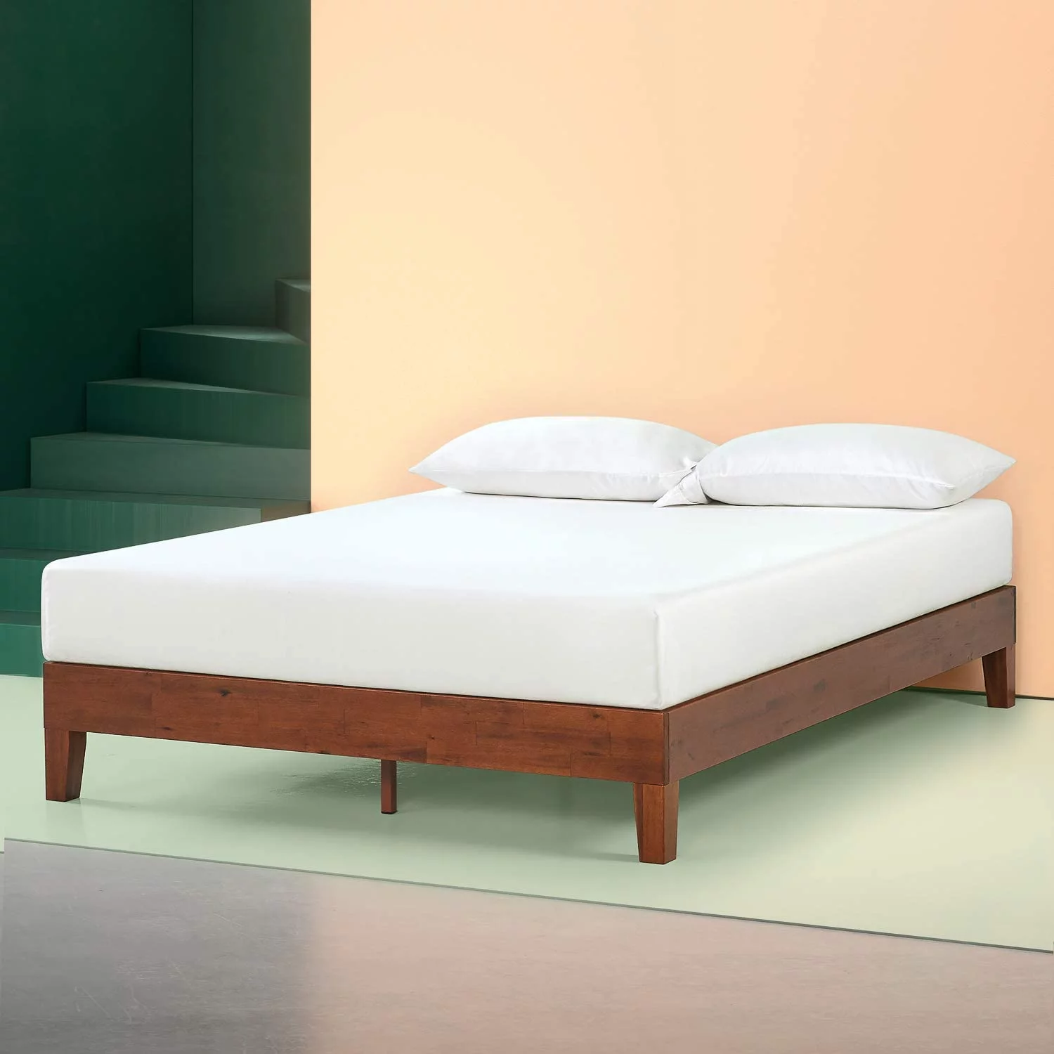 Zinus Wen 12 Inch Deluxe Wood Platform Bed Frame / Solid Wood / Mattress Foundation with Wood Slat Support / No Box Spring Needed / Easy Assembly, Full
