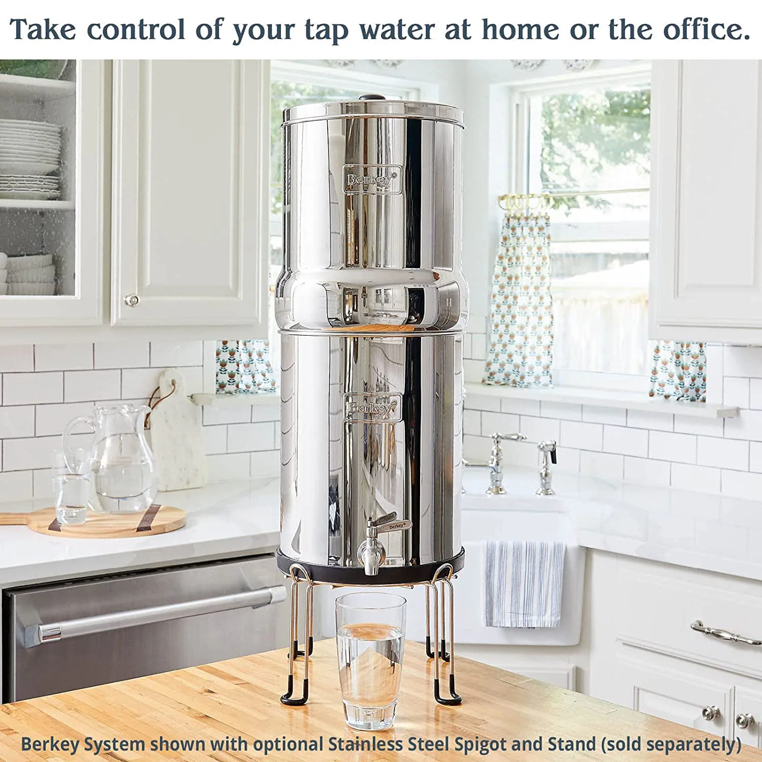 Imperial Berkey Gravity-Fed Water Filter with 2 Black Berkey Elements and 2 Berkey PF-2 Fluoride and Arsenic Reduction Elements for Everyday Home Use