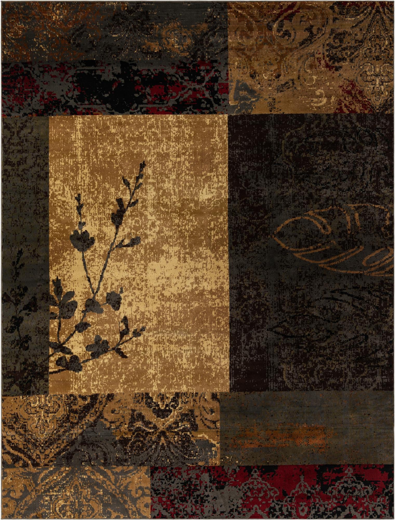 Unique Loom Pache Barista Rug Beige/Black 10' x 13' 1