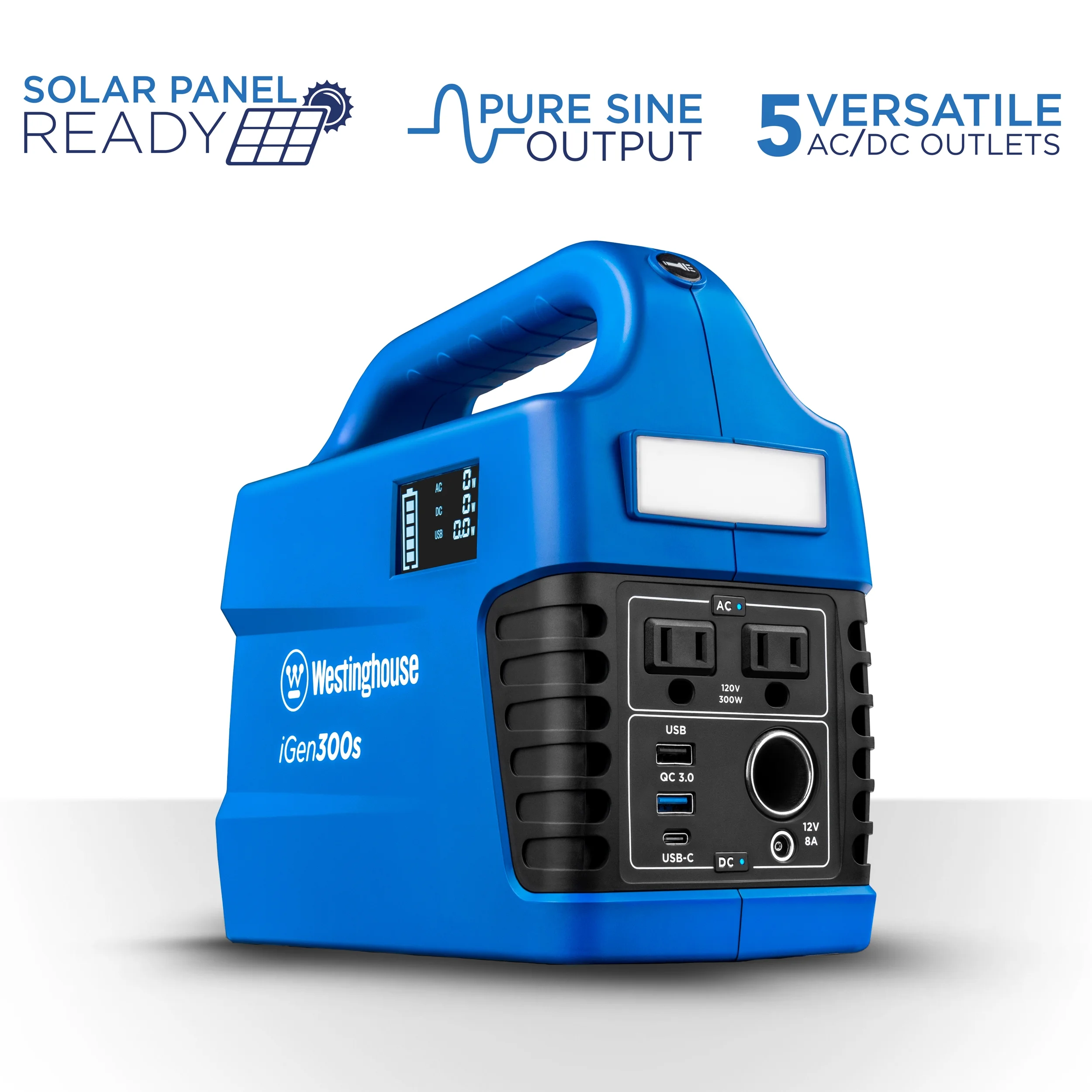 Westinghouse Portable Power Station 296Wh Lithium-Ion Battery, 600W Solar Generator, Pure Sine Wave