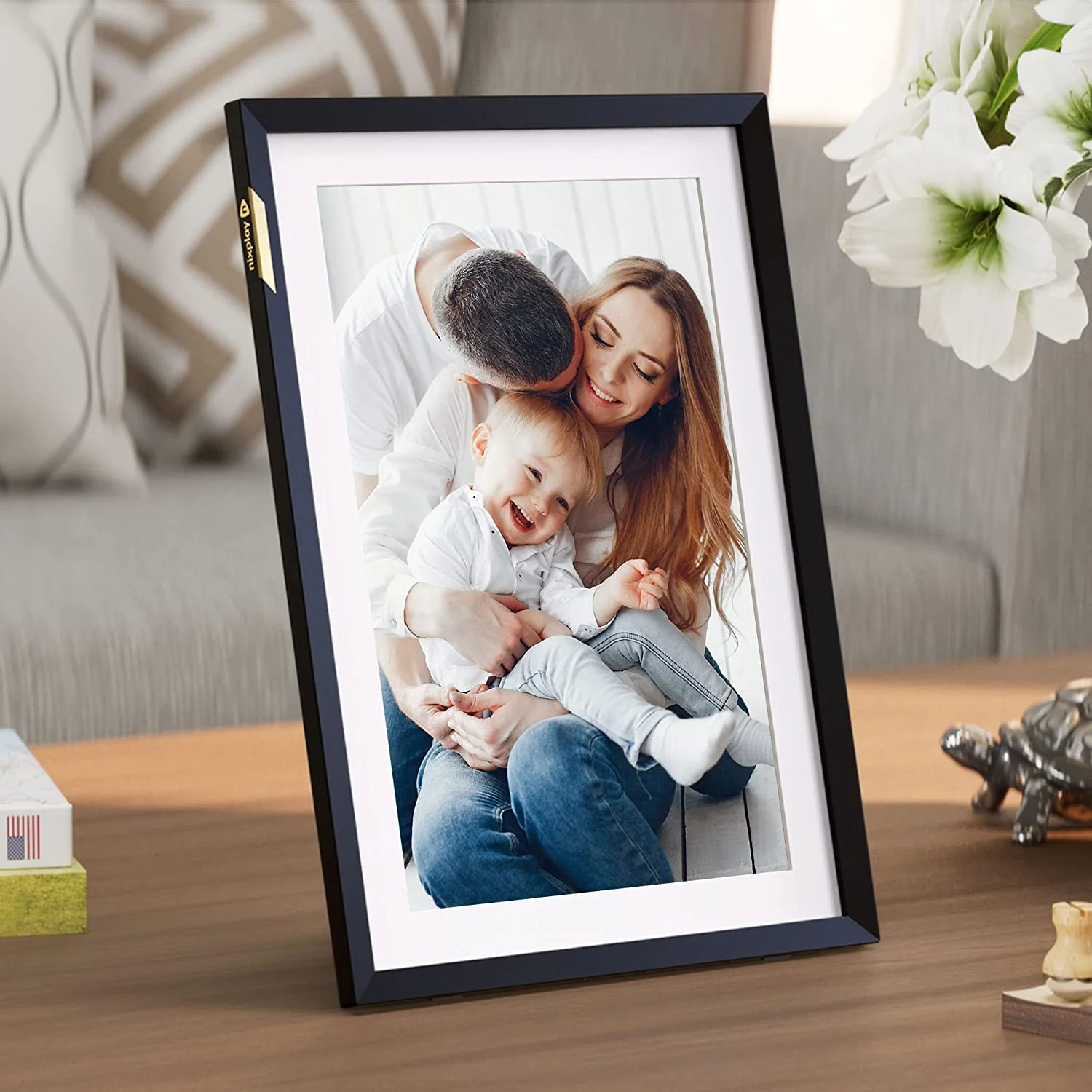 Nixplay 10.1 inch Touch Screen Digital Picture Frame with WiFi (W10P), Classic Mat, Share Photos and Videos Instantly via Email or App