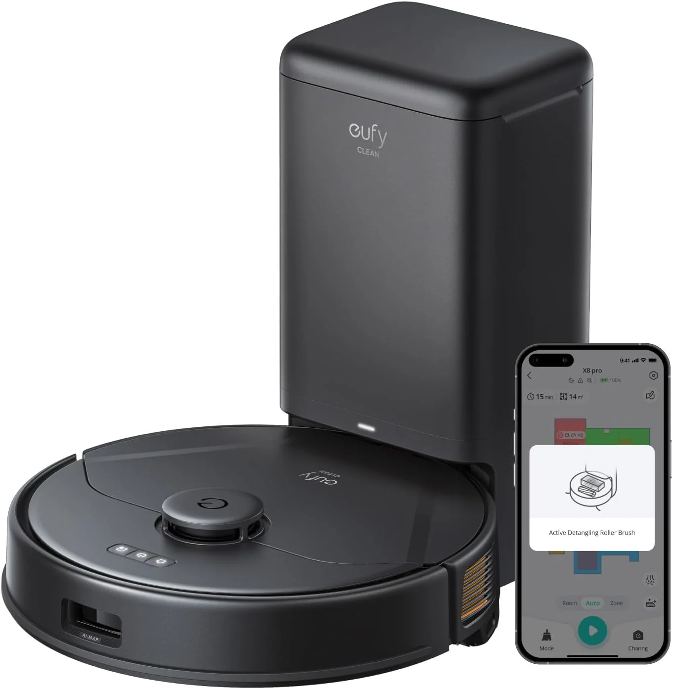 eufy Clean X8 Pro Robot Vacuum Self-Empty Station, Twin-Turbine 2? 4,000 Pa Powerful Suction