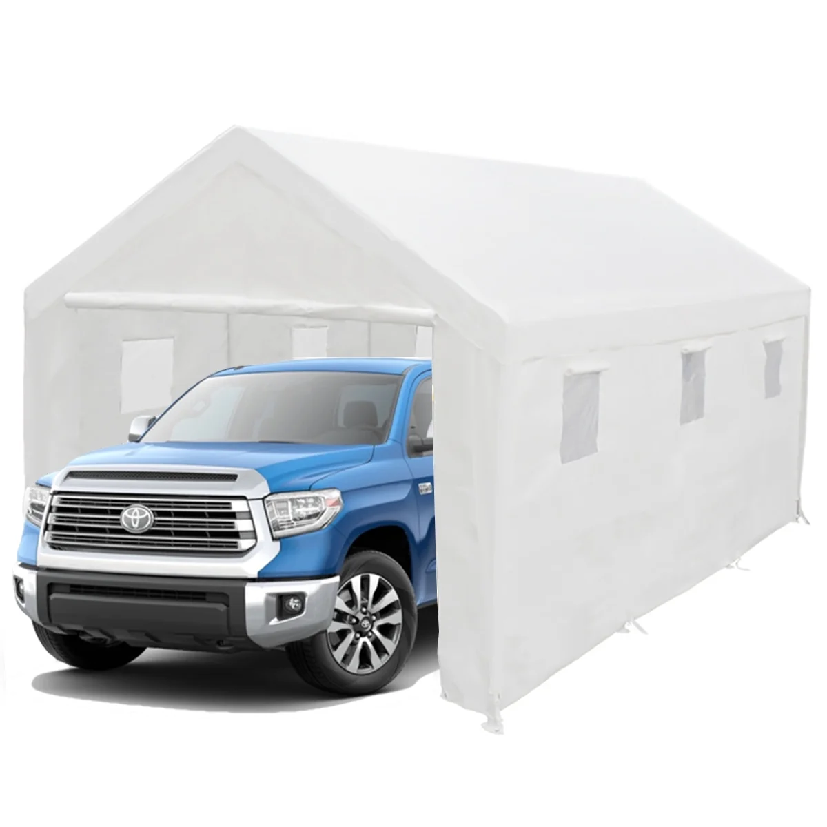 King Canopy Hercules with Enclosure Kit 10ft x 20ft 2-Inch Steel Frame, 1 1/2 in. Purlins, 8-Leg, White