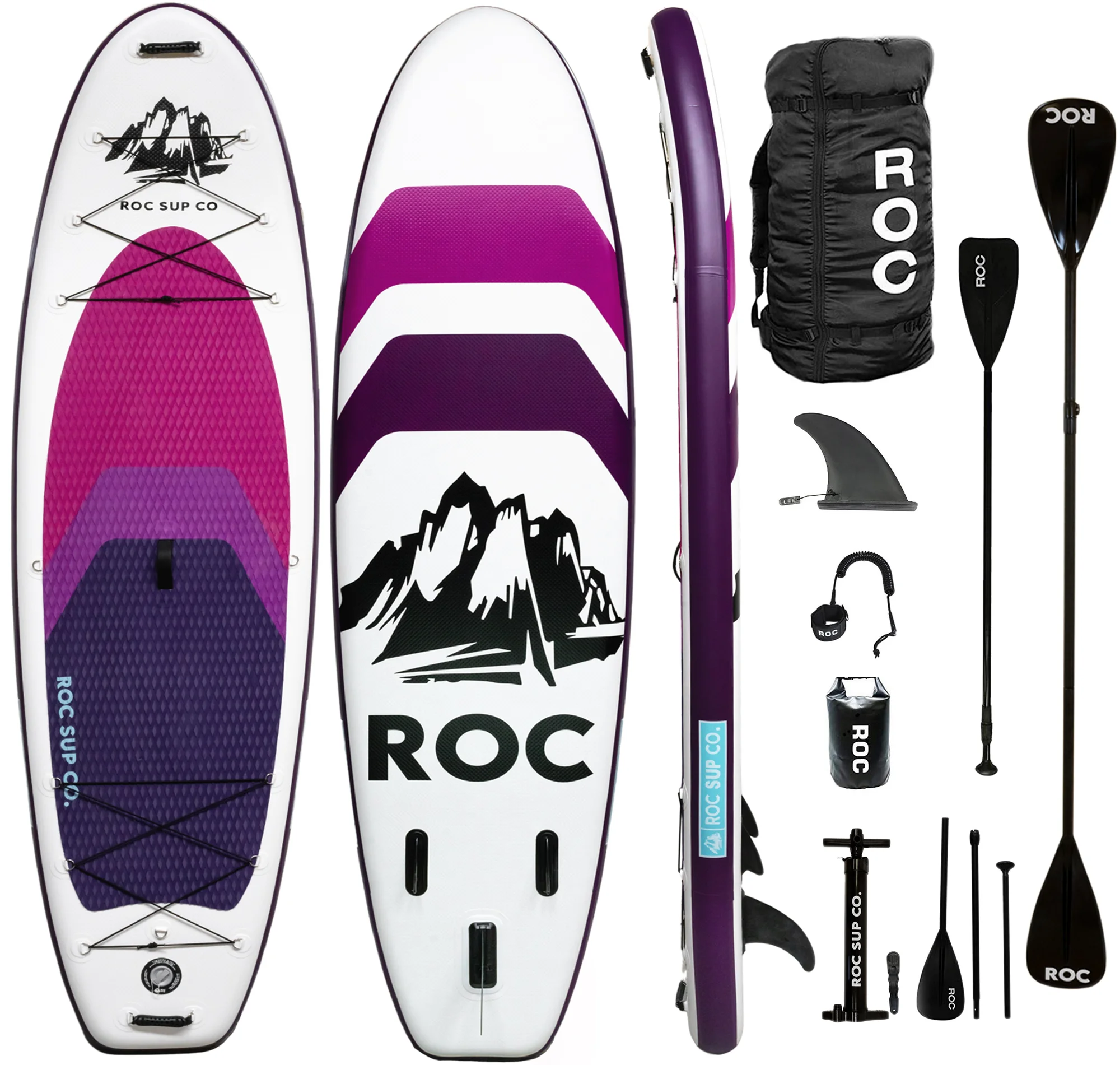 ROC Outdoors Inflatable Stand Up Paddle Boards 10 ft 6 in with Premium SUP Paddle Board Accessories