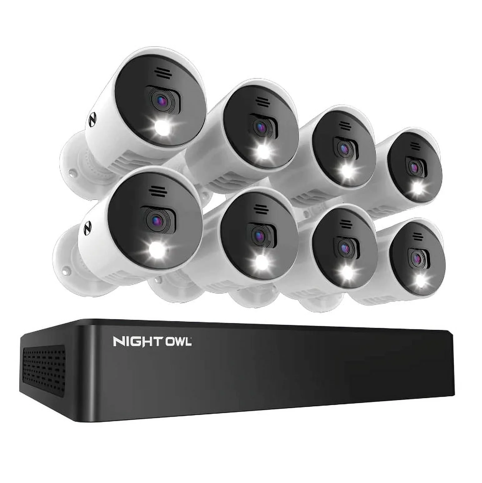 Restored Premium 8 Channel 4K Bluetooth DVR with 2TB Hard Drive and 8 Wired 4K Spotlight Cameras with Audio Alerts and Sirens (Refurbished)