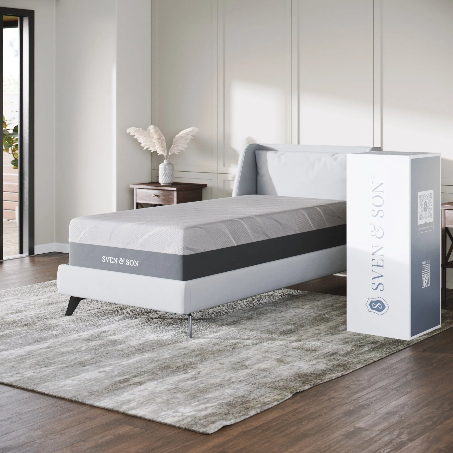 Sven and Son Luxury Cool Gel Memory Foam Mattress, Premium Bed-in-a-Box, CertiPUR-US, Made in the USA, 12 inch Medium - TwinXL