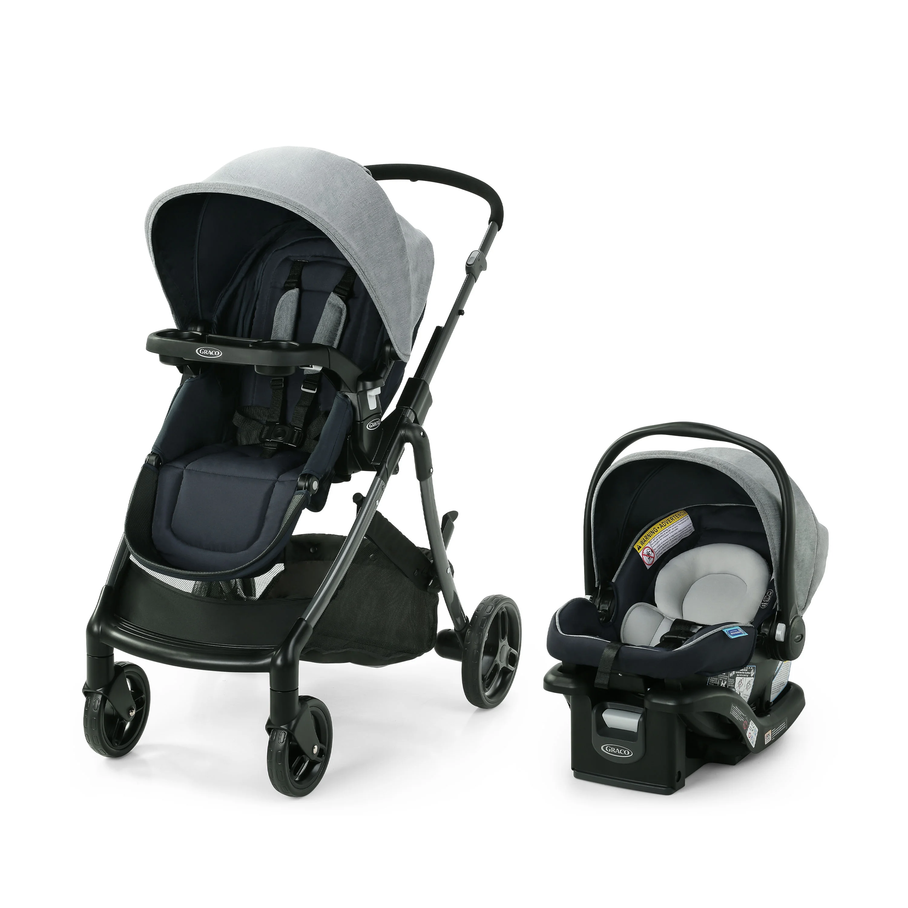 Graco Modes Closer Travel System with SnugRide 35 Lite LX Infant Car Seat, Nash, 22.9 lbs, Unisex