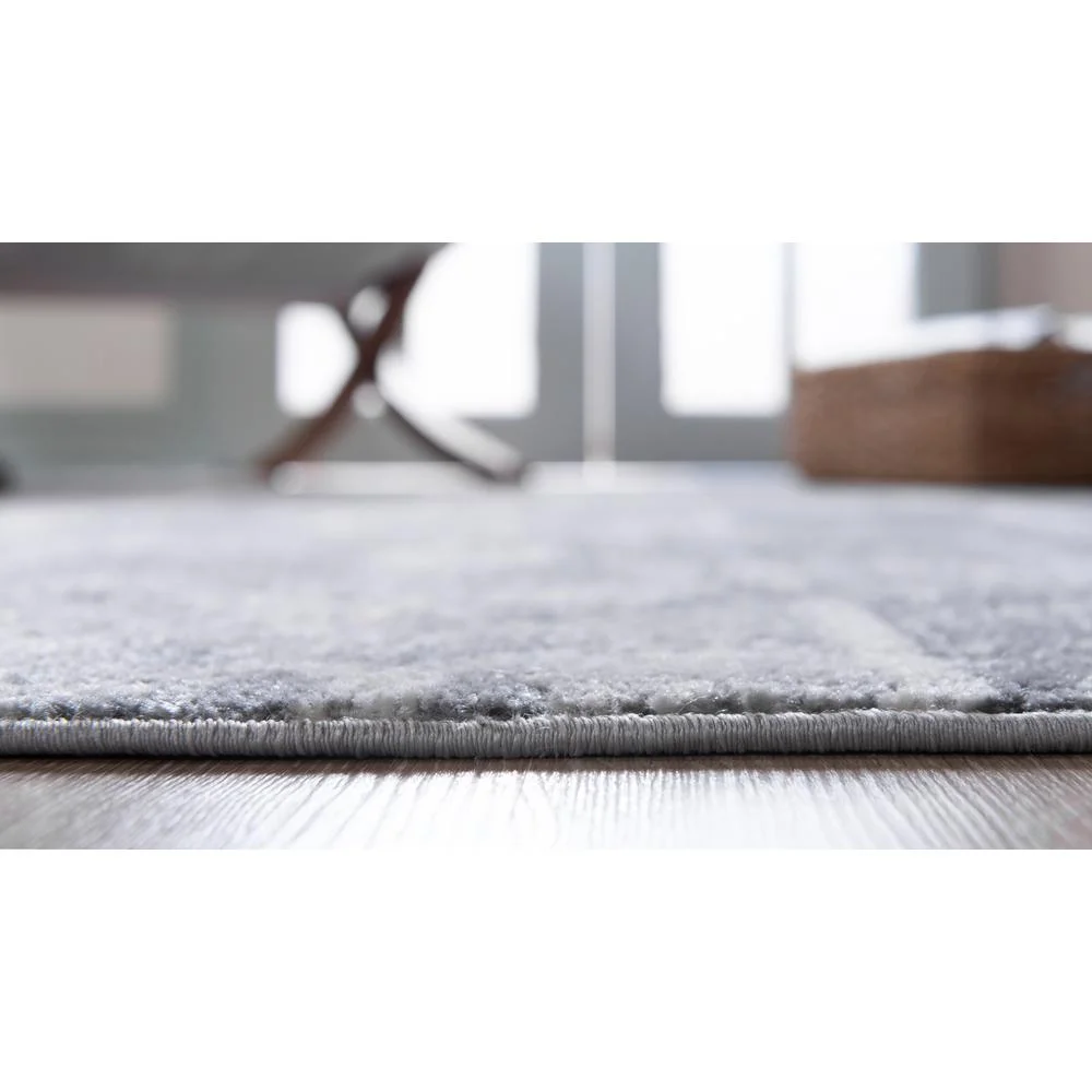 Unique Loom Portland Collection Area Rug - Depoe (10' x 14' 1 Rectangle, Gray/ Ivory)