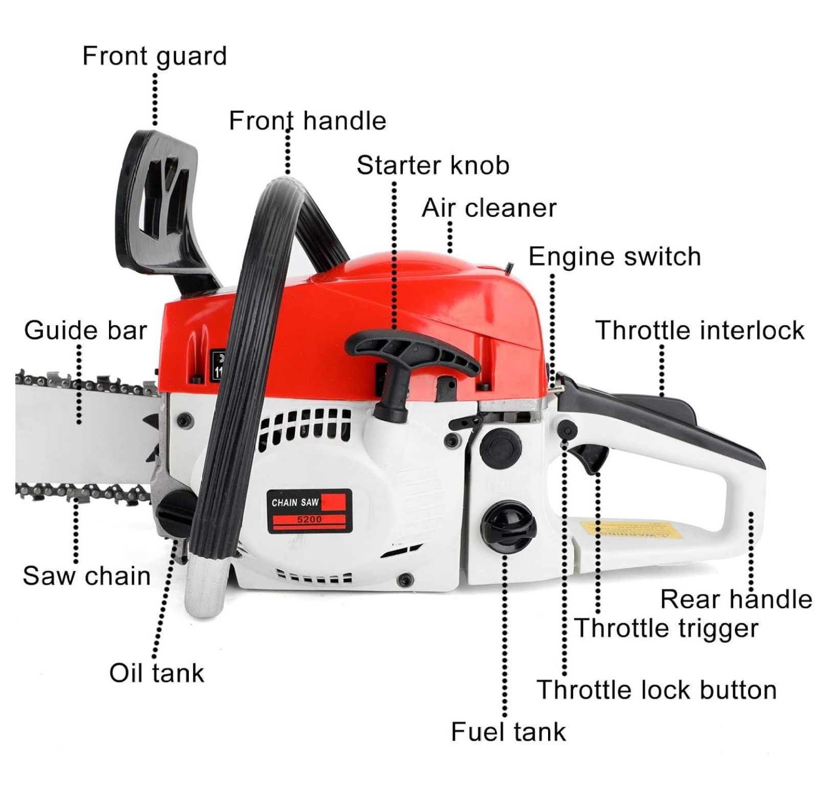 YuraZH Chainsaw 22 Inch Gas Power, 22