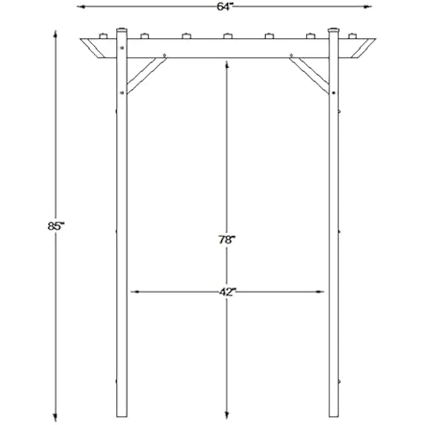 Dura-Trel Providence Arbor, 64 by 85 Inch PVC Patio Garden Arch, Outdoor Lattice Frame Decoration or Trellis for Climbing Plants, White