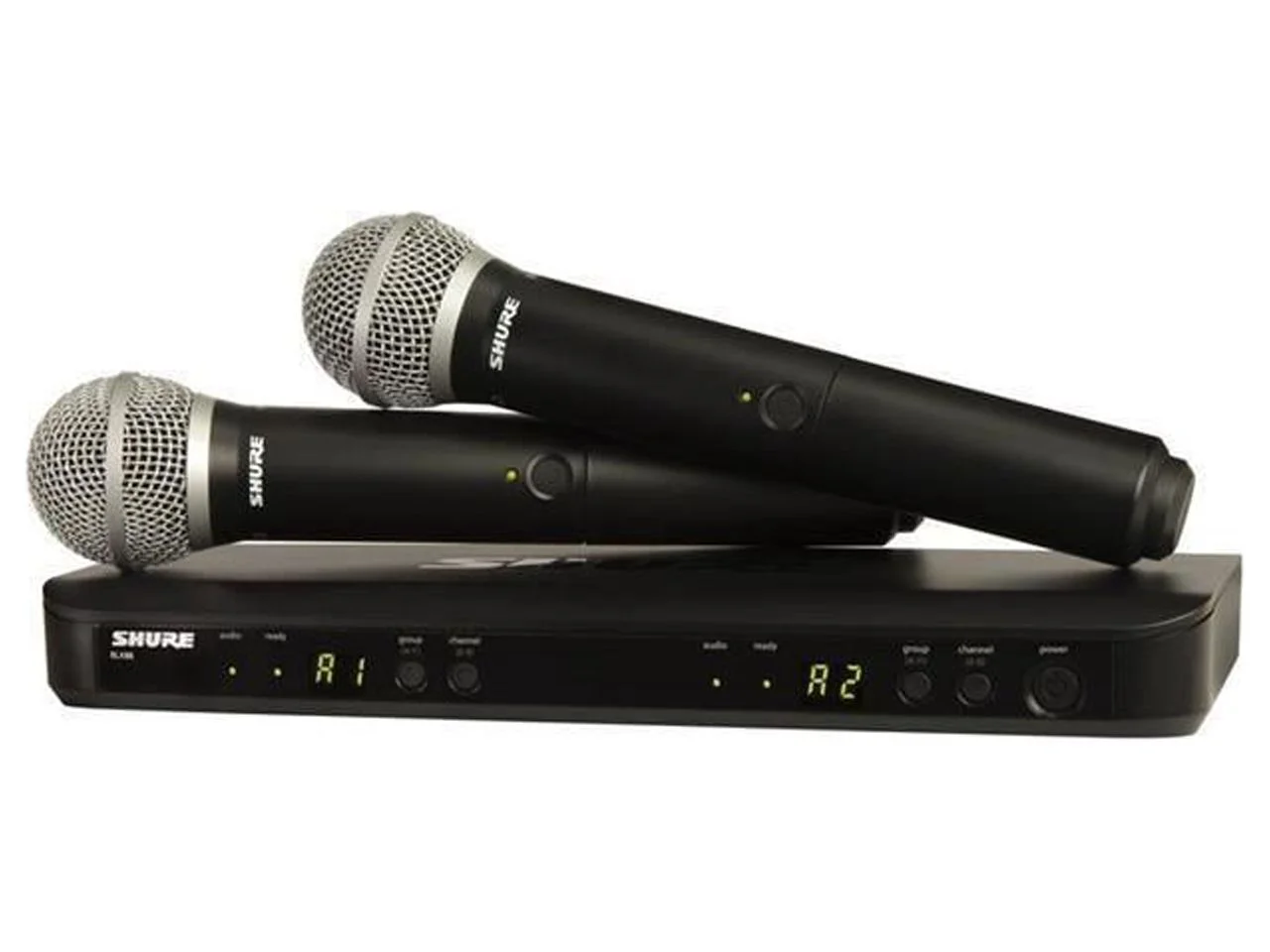 Shure BLX288/PG48 Wireless Dual Vocal System with Two PG58 Handheld Transmitters. H9 Band