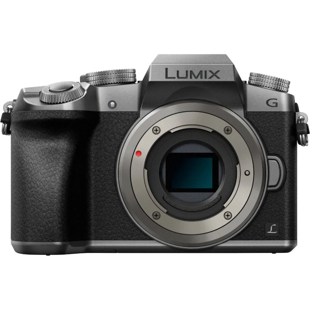 Panasonic LUMIX G7 Interchangeable Lens 4K Ultra HD Silver DSLM Camera with 14-42mm Lens - SanDisk 64GB SDXC Dual Battery & Shotgun Mic Pro Video Bundle