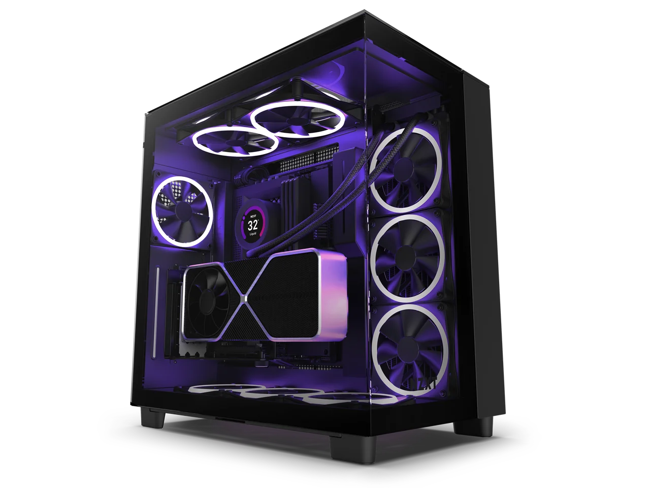 NZXT H9 Elite - All Black - CM-H91EB-01 - Premium Dual-Chamber - Mid-Tower - RGB Fans - Case