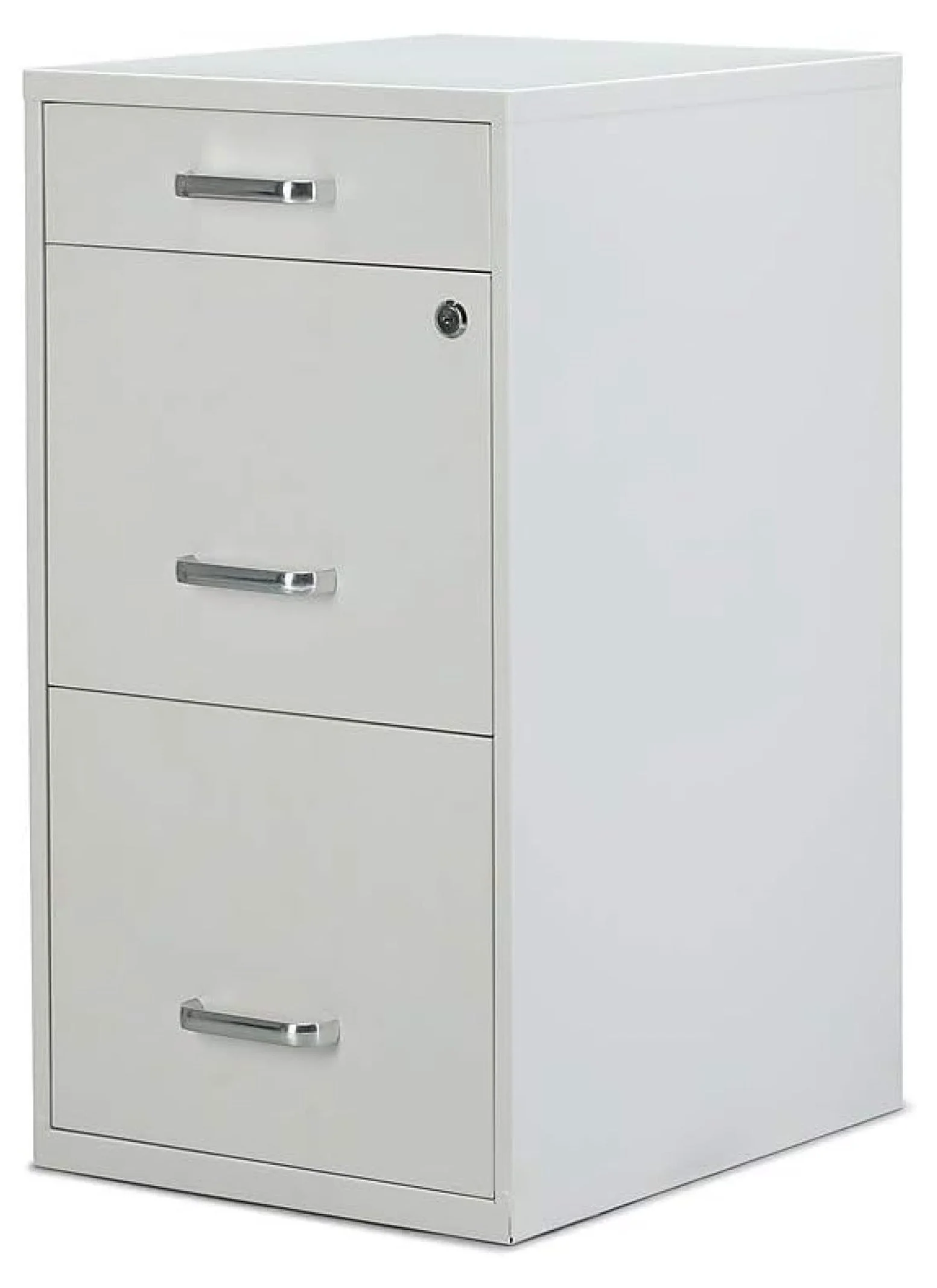 GpLuMy 2806666 3-Drawer Vertical File Cabinet Locking Letter White 18-Inch D (52144)