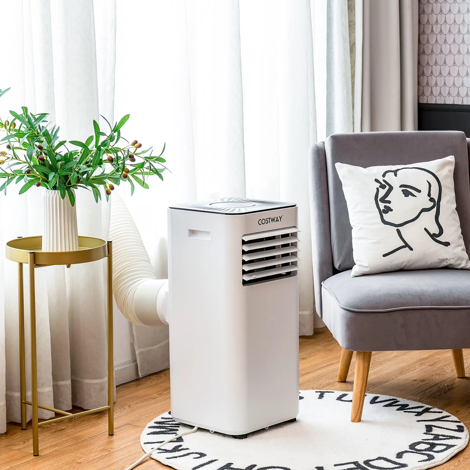 Costway Portable Air Conditioner 6000 BTU (10000 BTU ASHRAE) Evaporative Air Cooler Dehumidifier