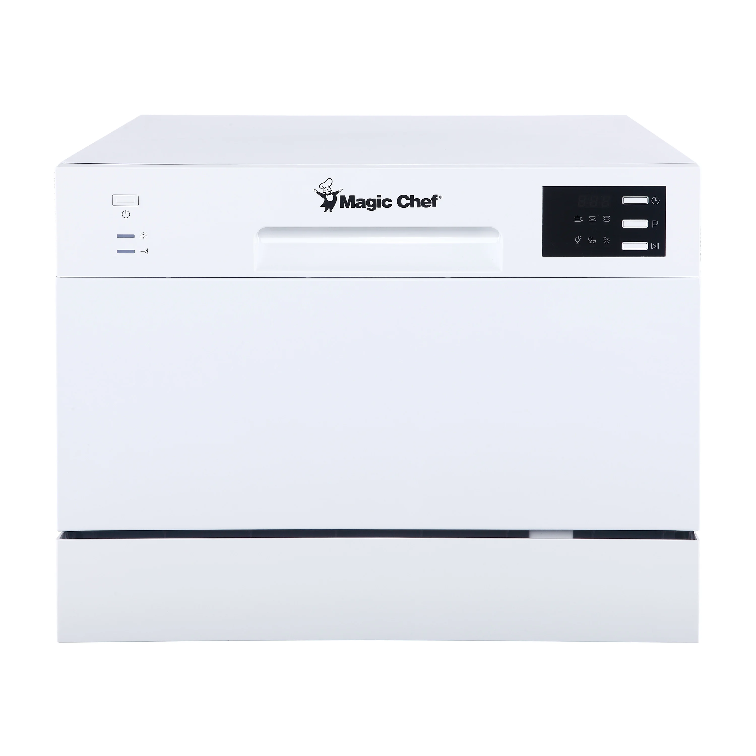 Magic Chef Energy Star 6-Place Setting Countertop Dishwasher (Model MCSCD6W5) Fits under cabinetry as it sits 17.2