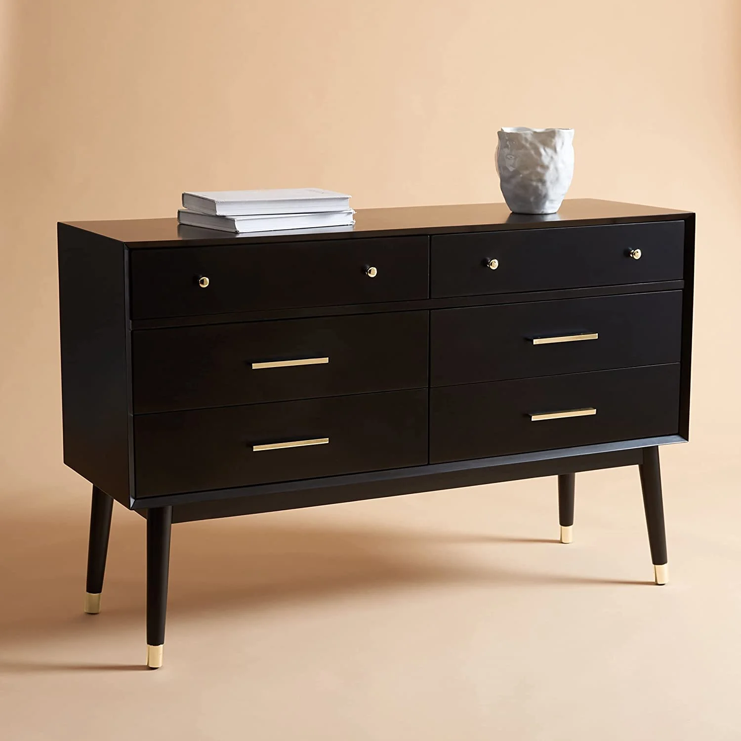 Safavieh Couture Home Collection Madden Retro Grey and Silver 6-Drawer Dresser Grey/Silver