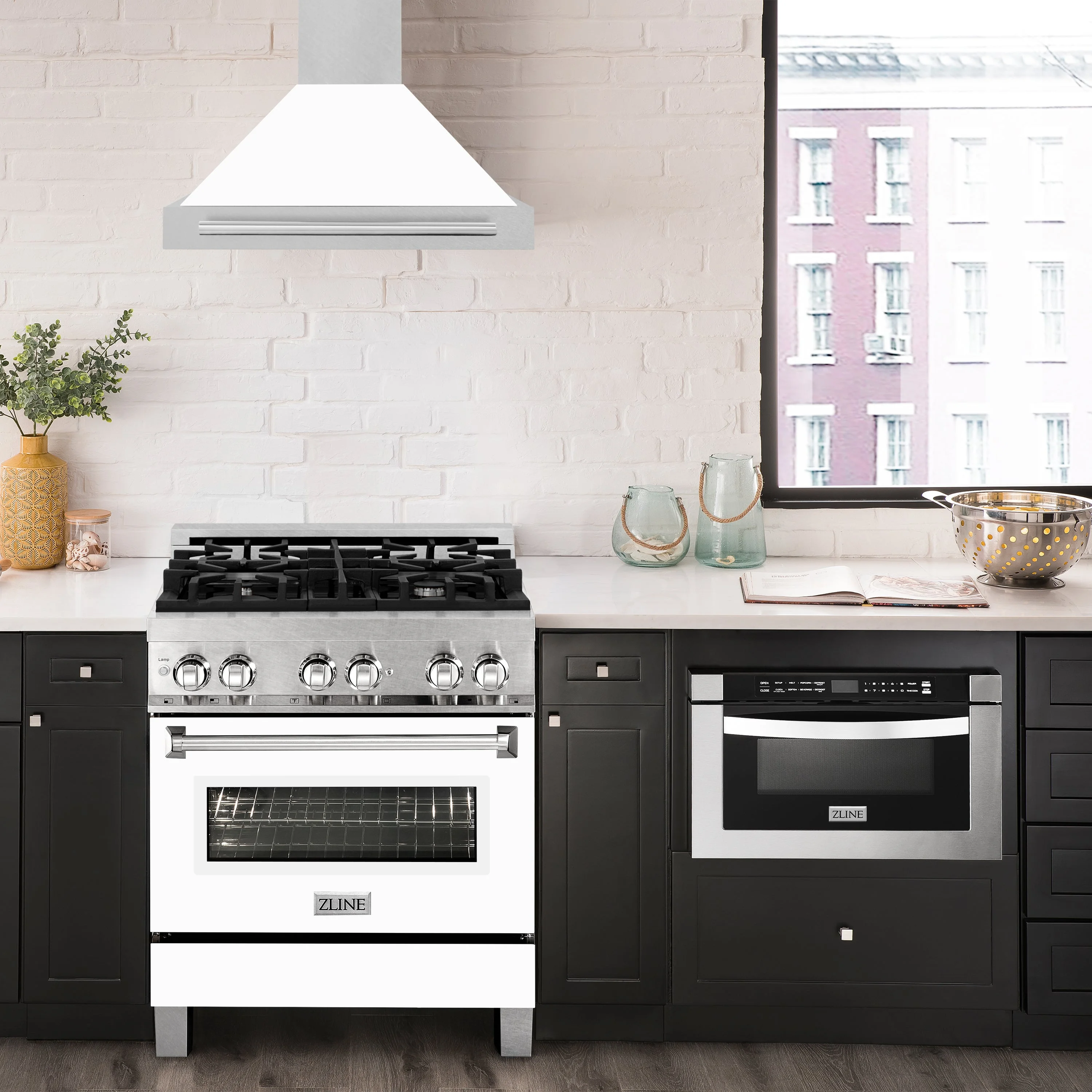 ZLINE 30 in. DuraSnow Stainless Steel Range Hood with Stainless Steel Handle (KB4SNX-30)