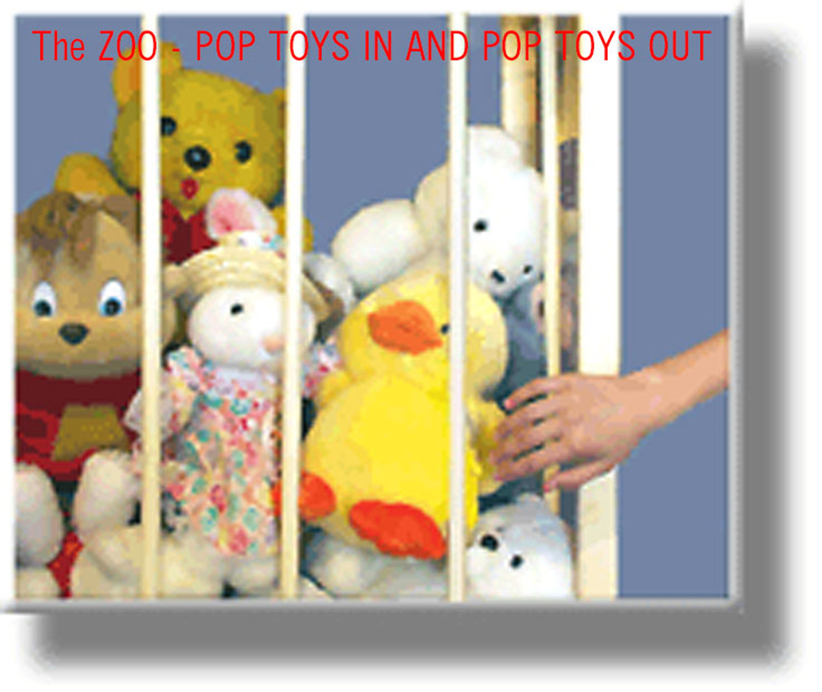 Littlezookeepers Stuffed Animal Storage Zoo, Toy Storage, Stuffed Animal Storage, Easy to Assemble Wooden Safe Plush Toys Animal Organizer
