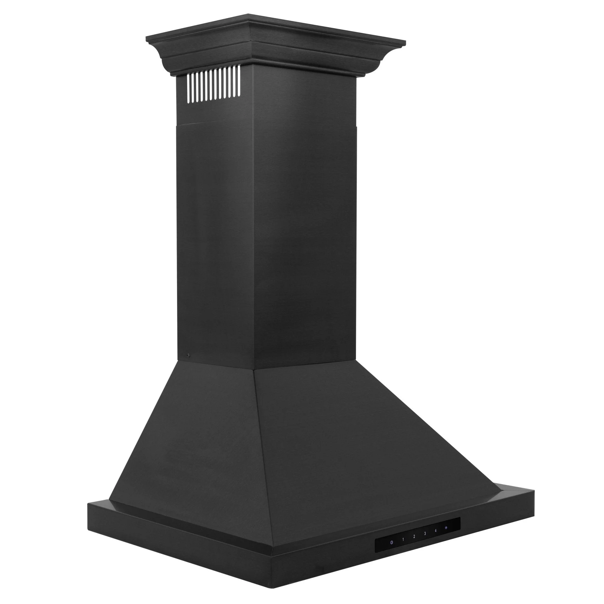 ZLINE 24 in. Convertible Vent Wall Mount Range Hood in Black Stainless Steel with Crown Molding (BSKBNCRN-24)