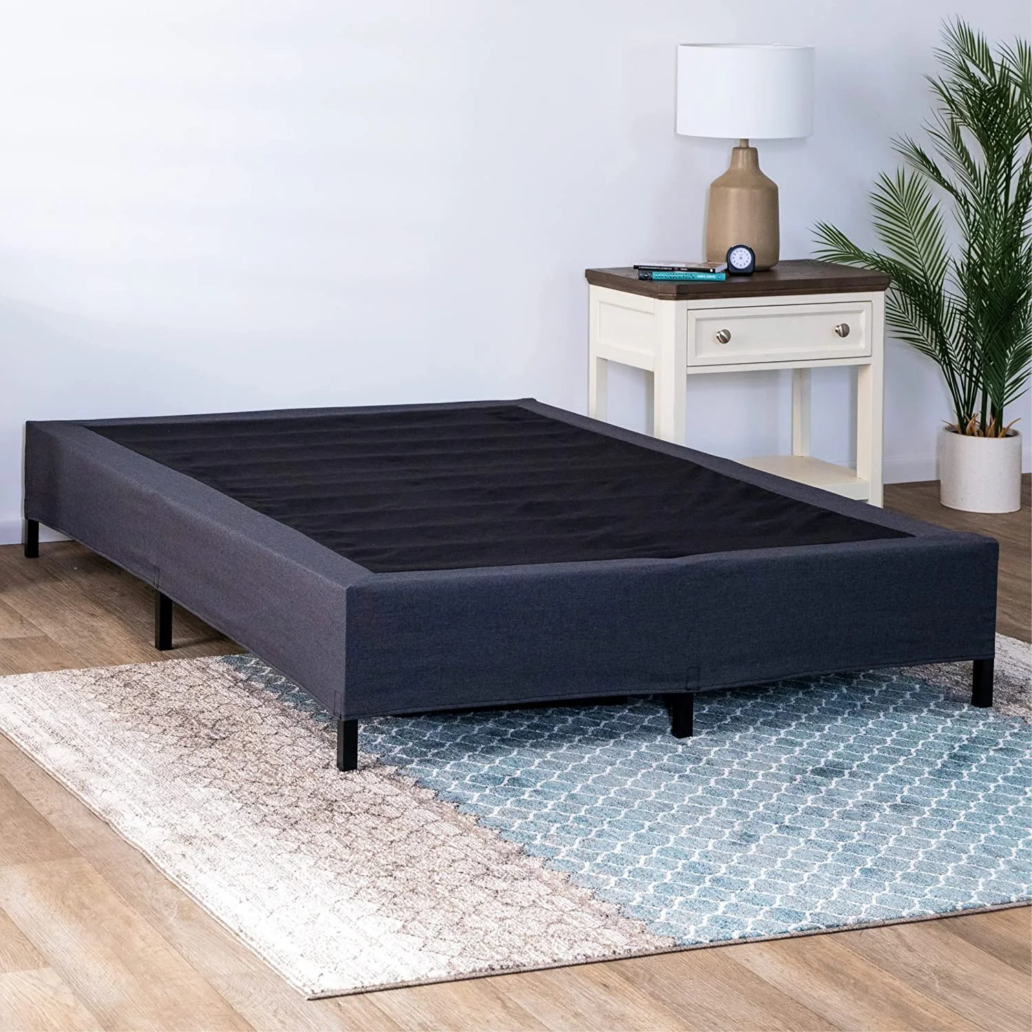 GhostBed All-in-One Metal Queen, Box Spring, Mattress Foundation, Quick Snap Assembly