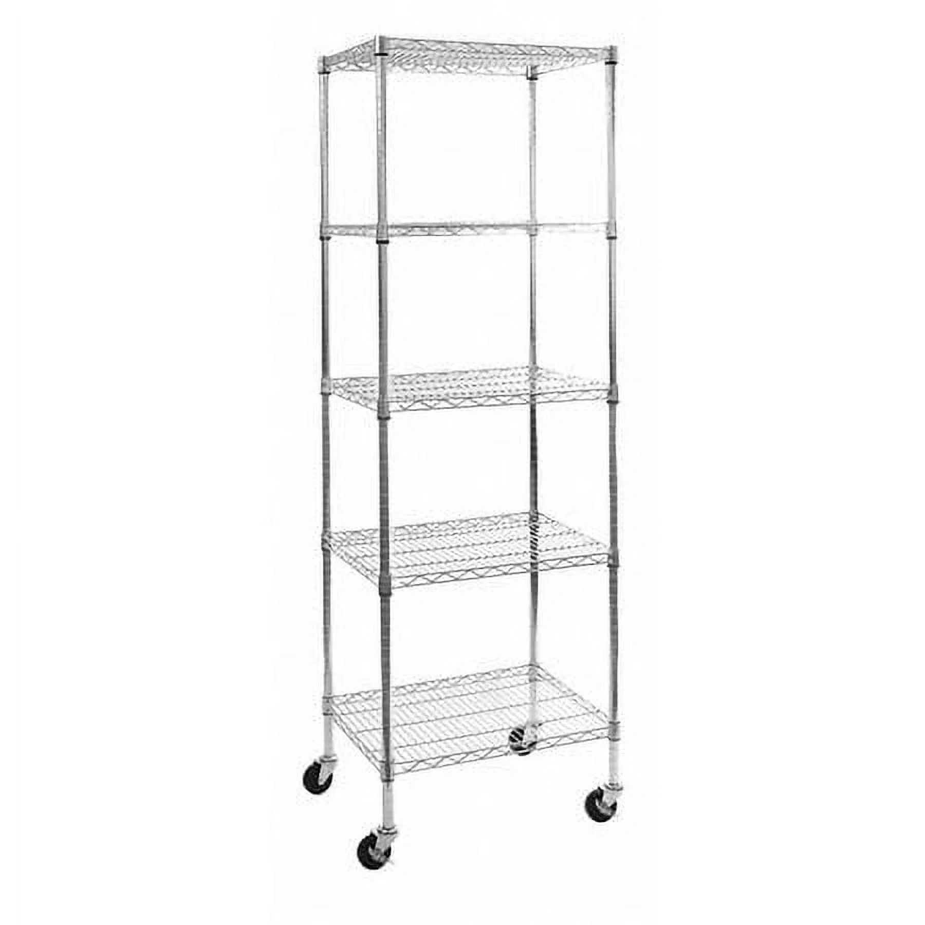 Seville Classics UltraDurable Commercial-Grade 5-Tier NSF-Certified Steel Wire Shelving with Wheels, 24