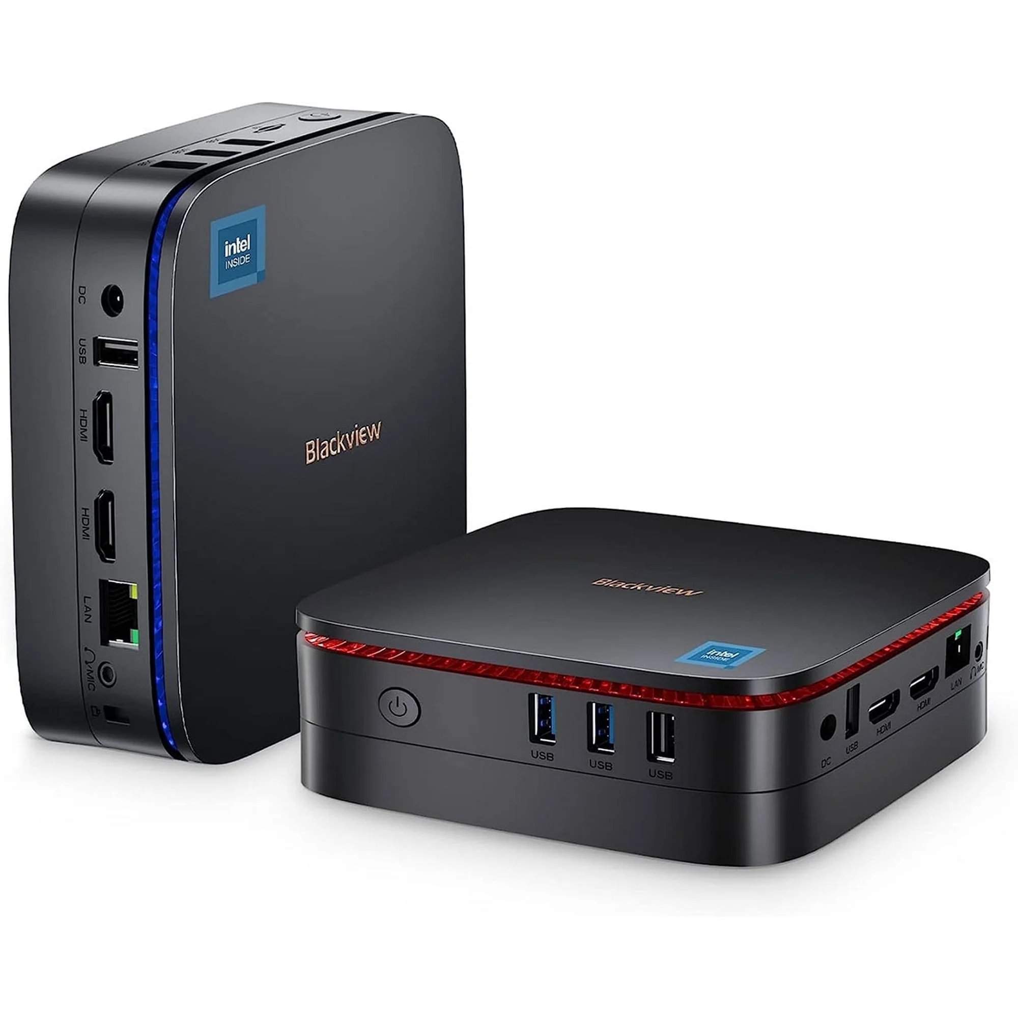 Blackview Mini PC MP80 16GB LPDDR5 512GB M.2 SSD Mini Desktop Computers Intel 12th N95(up to 3.4GHz), Dual LAN, 3 HDMI, 2.4/5G WiFi, Black