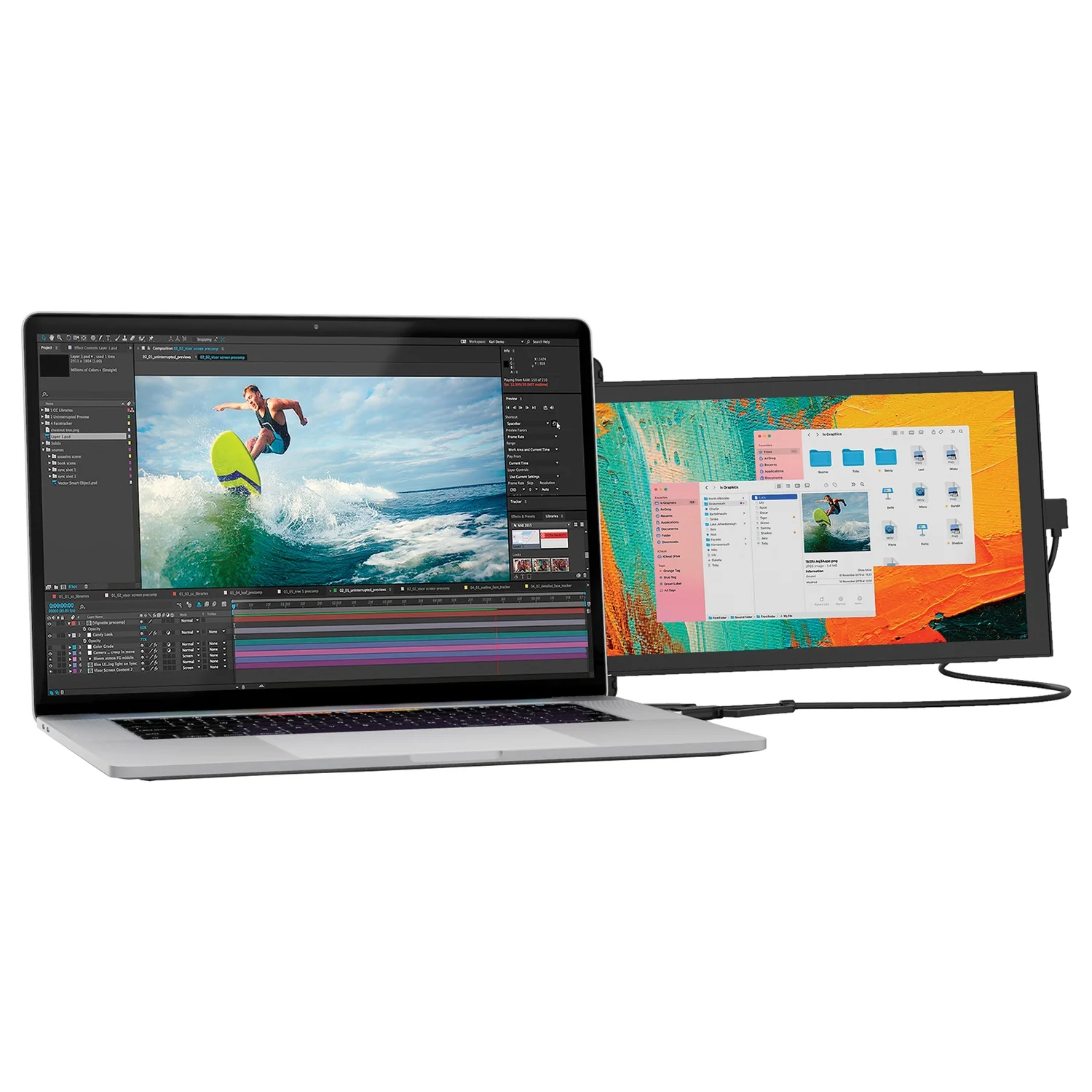 MP 101-1005P04 DUEX Lite 12.5-In. IPS LCD Slide-Out Display for Laptops (Deep Gray)