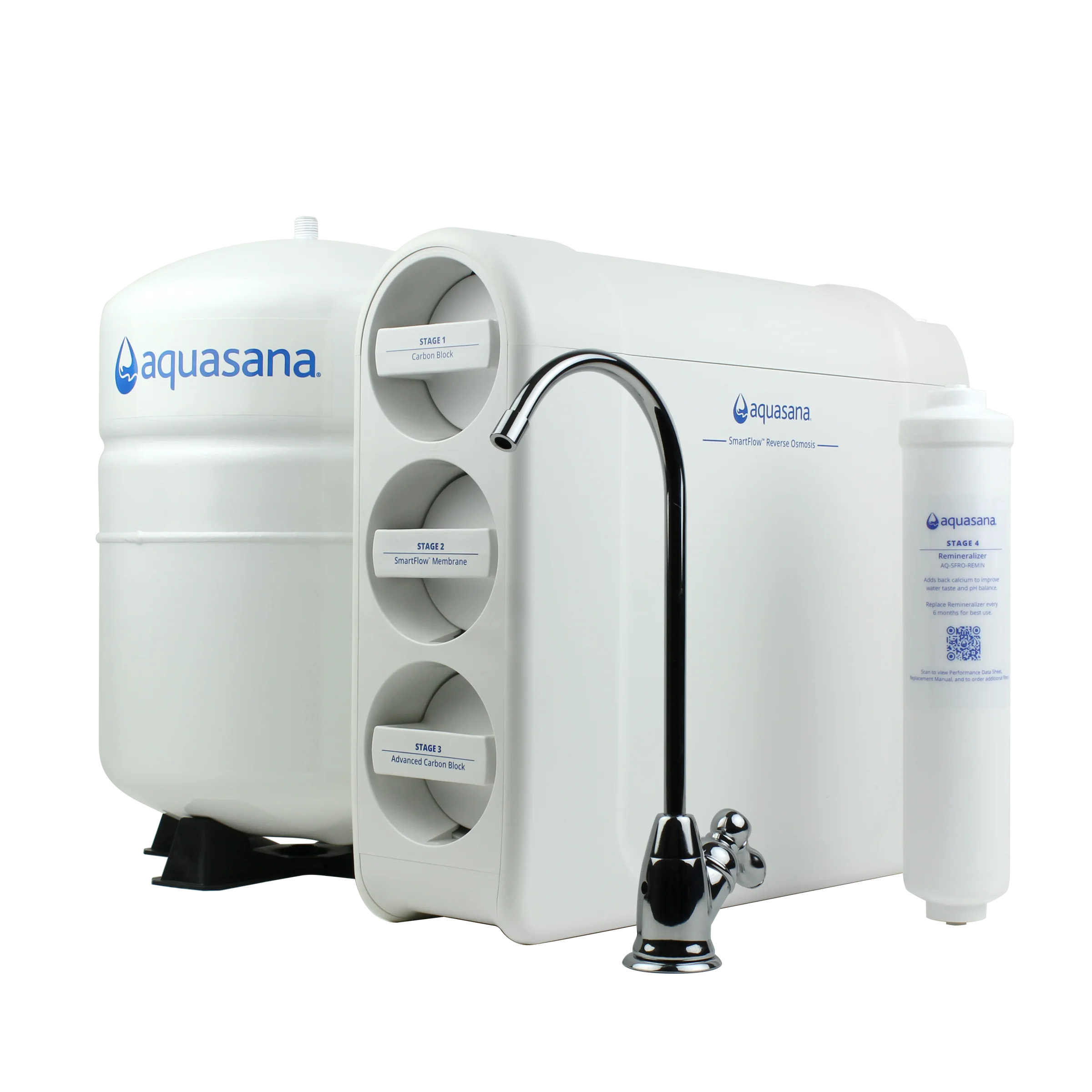 Aquasana SmartFlow™ Reverse Osmosis Water Filter System - Chrome Faucet - AQ-SFRO-CHR