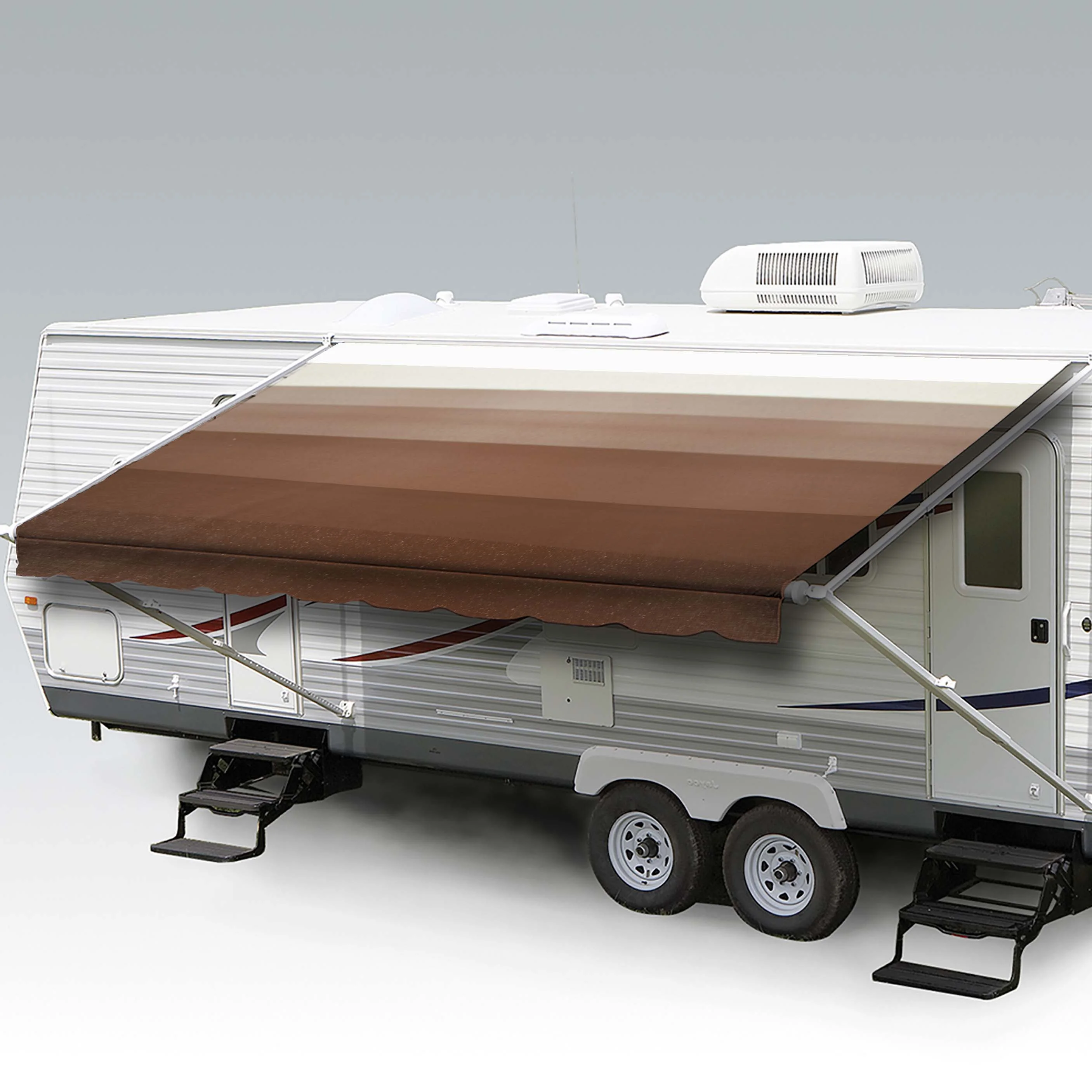 ShadePro RV Awning Fabric Replacement Heavy Duty Vinyl 13' Walnut Brown (Fabric 12'2