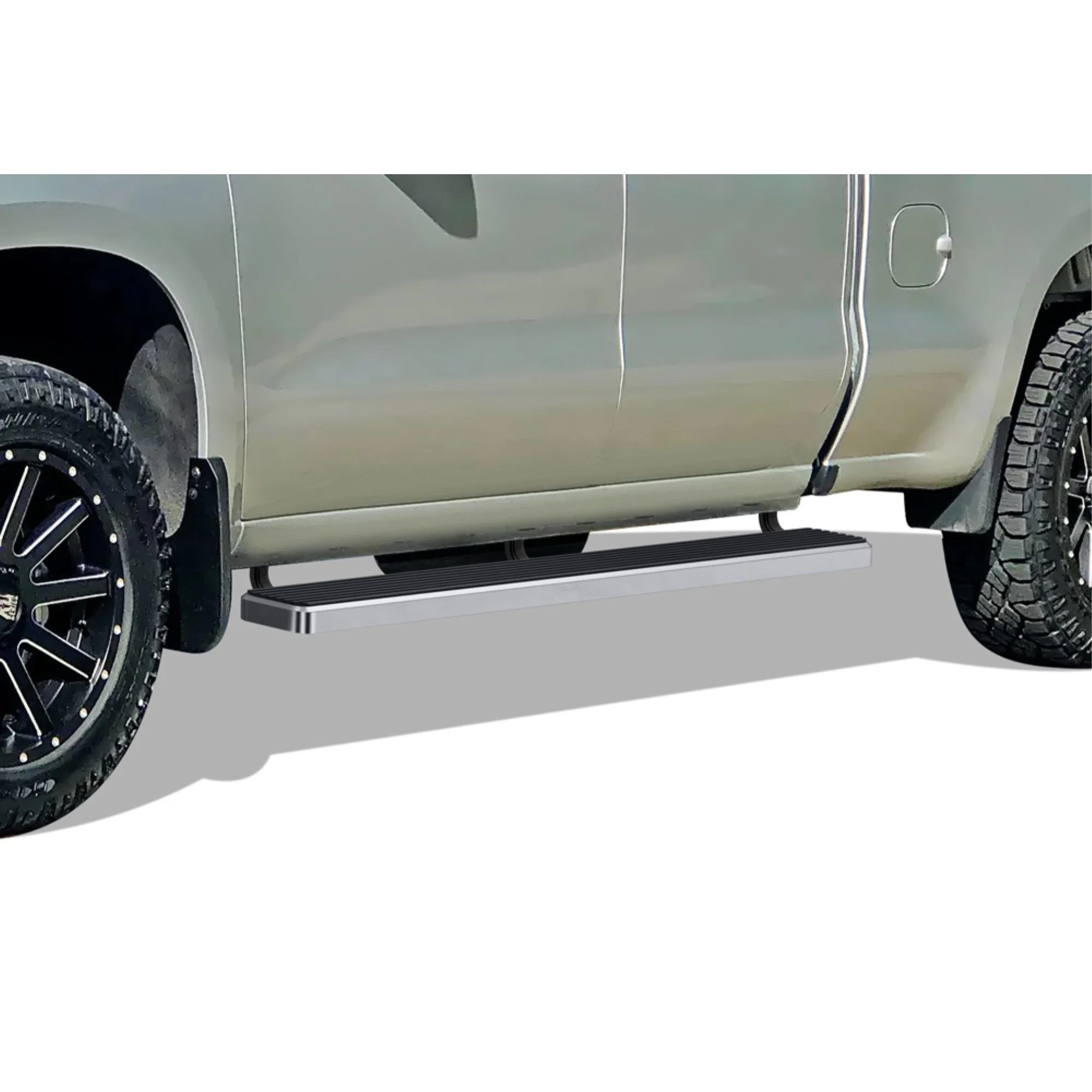 2019-2021 Chevy Silverado 1500 Extended Cab/ Double Cab\ 2019-2021 GMC Aircraft Aluminum Hairline Finish 6 Inch Door to Door Side Step Running Board