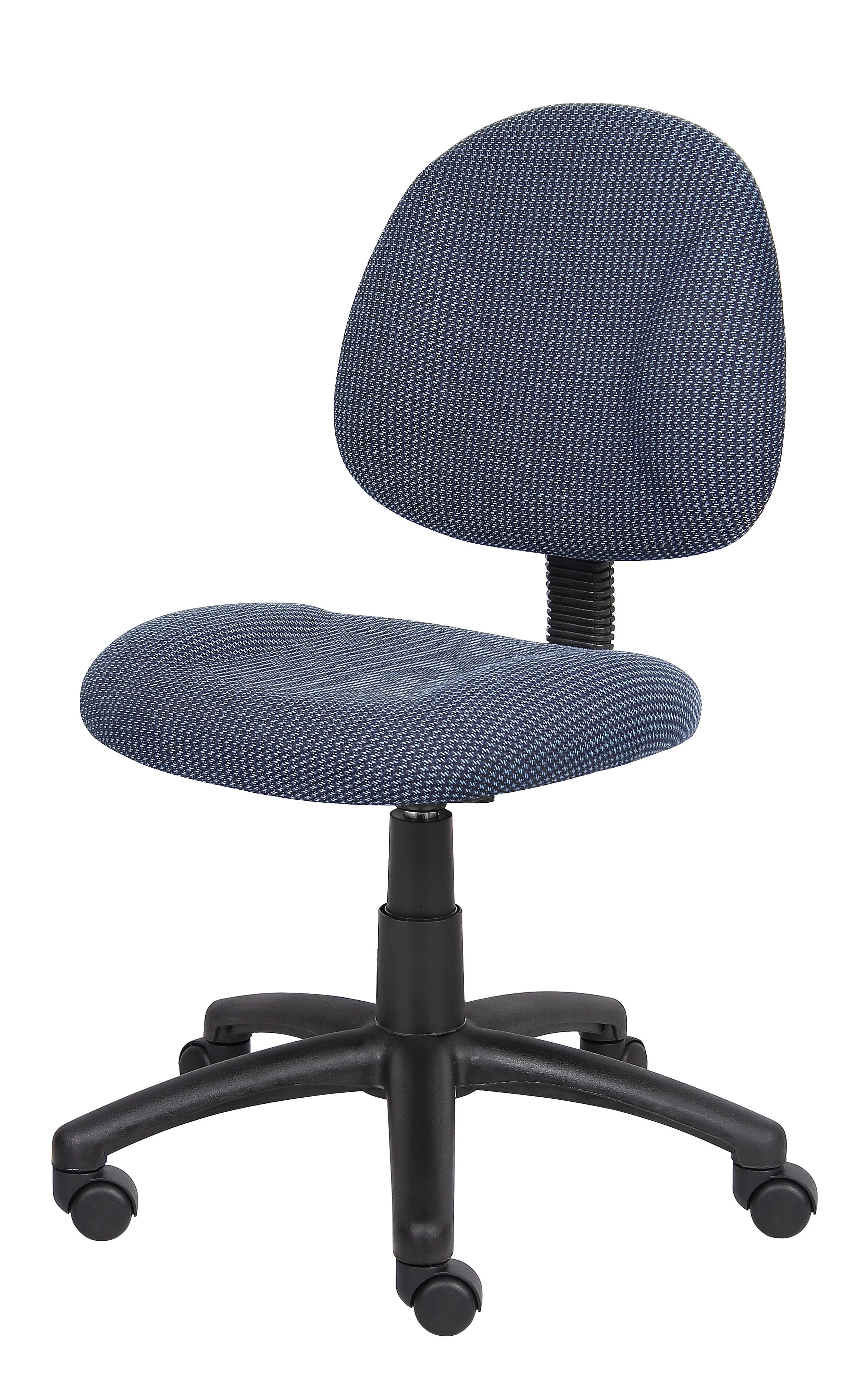 Boss Black Upholstered Deluxe Posture Armless Swivel Task Office Chair, Multiple Colors