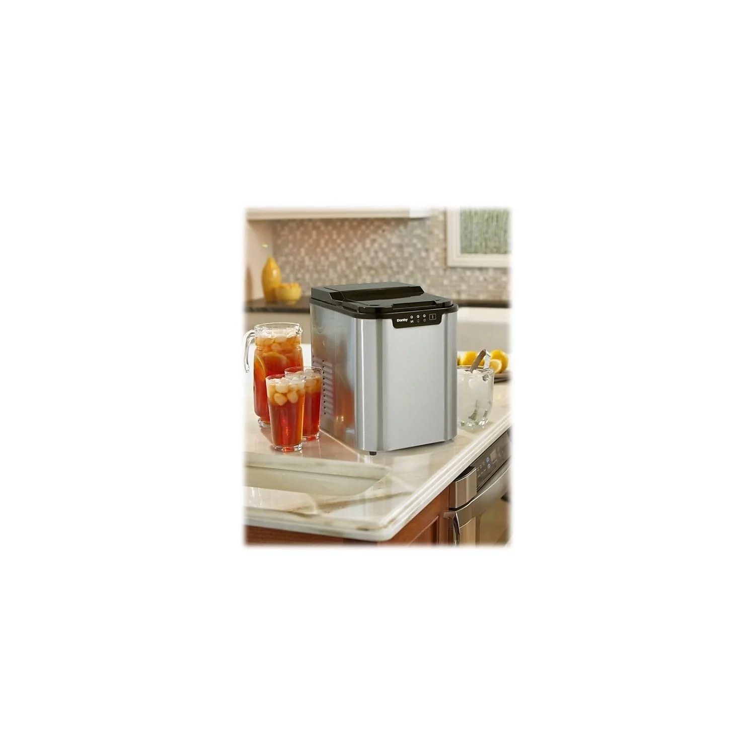 Danby DIM2500SSDB Portable Ice Maker, Countertop Ice Machine Makes 25 lbs of Ice A Day,LED Controls & Self-Clean Mode