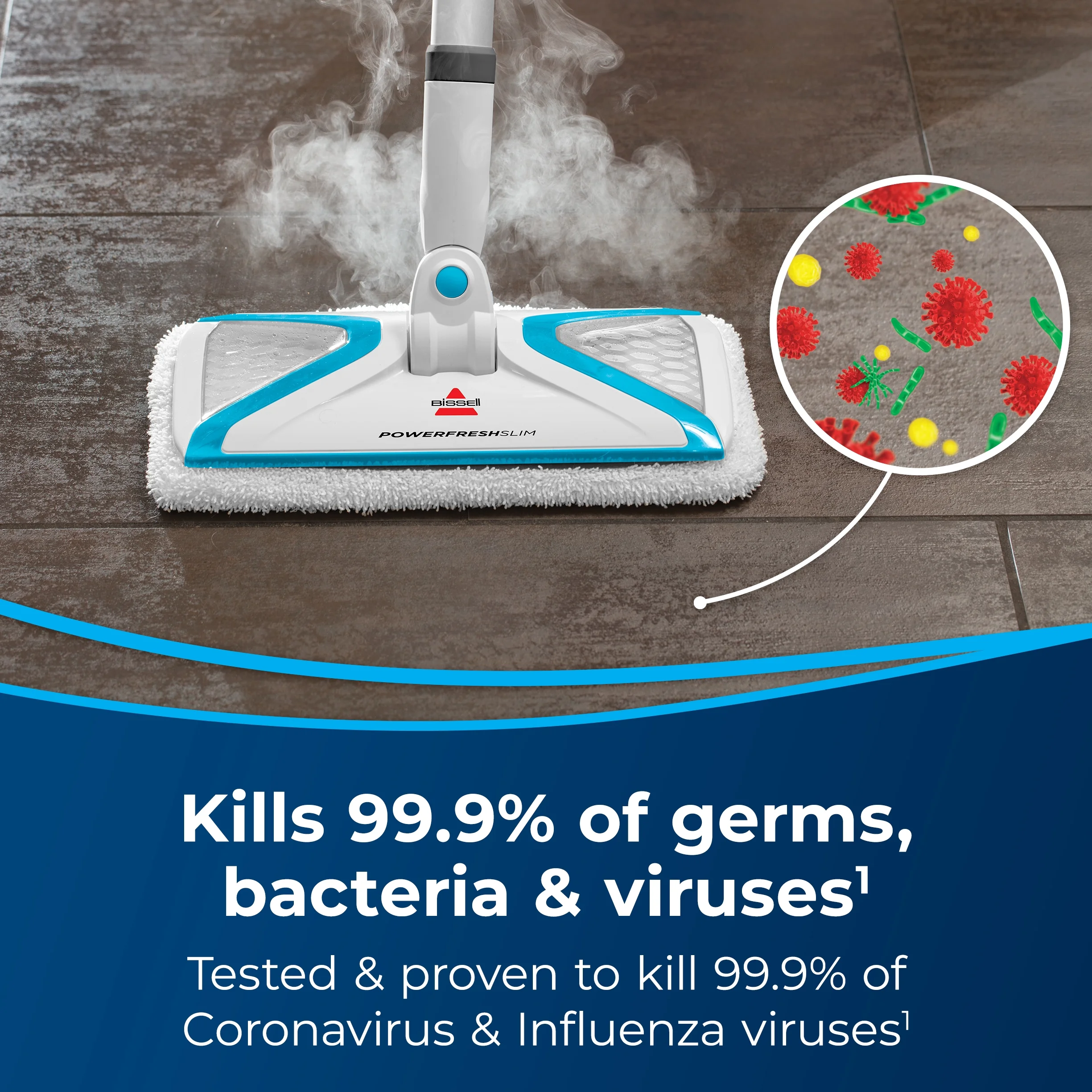 BISSELL 2075A Power Fresh Slim Hard Wood Floor Steam Cleaner System, Steam Mop, Handheld Steamer, Scrubbing Tools and Clothing Steamer Tool