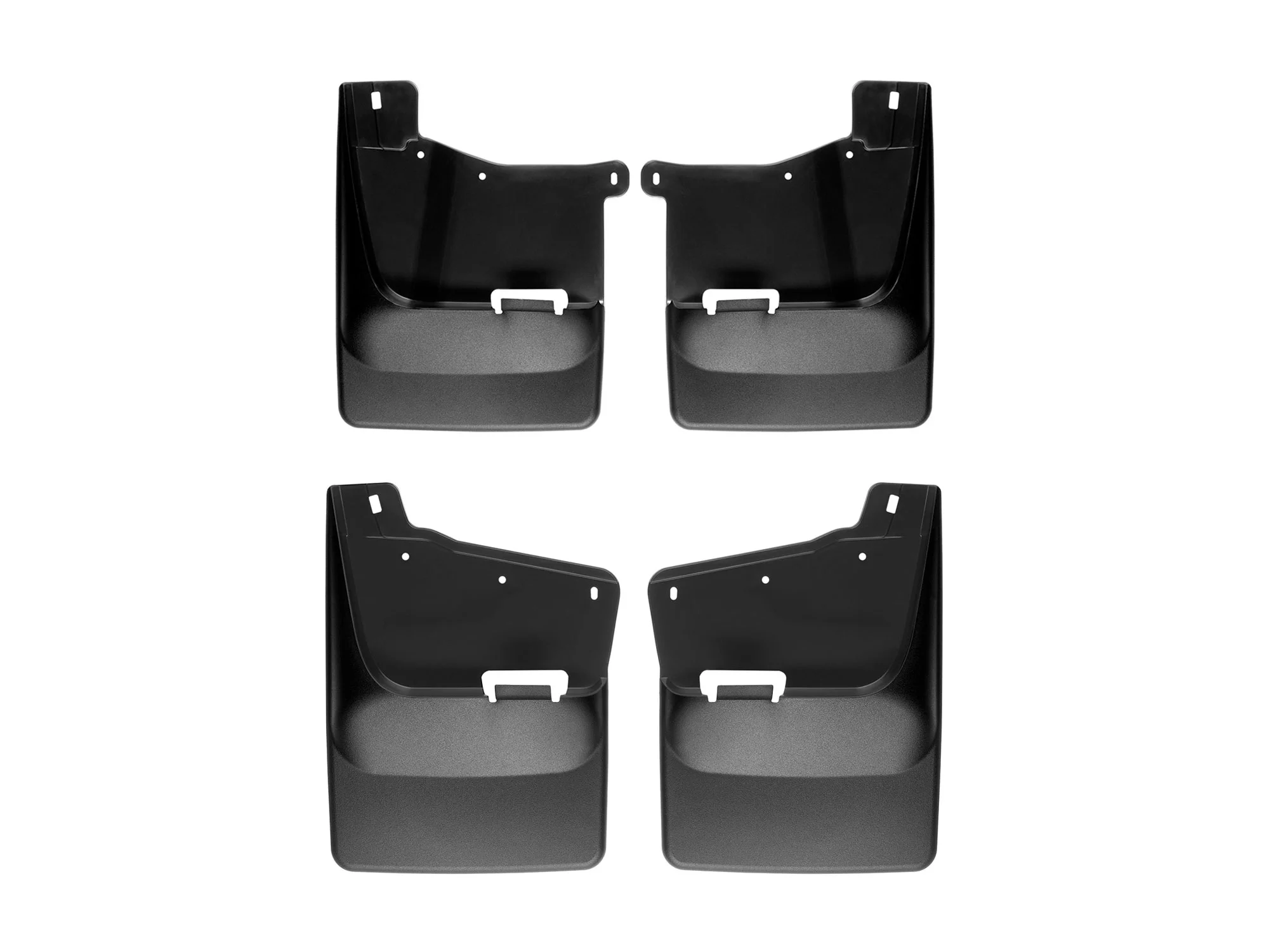 WeatherTech Custom No Drill Splash Guard MudFlaps compatible with 2024-2024 Chevrolet Silverado 2500HD/3500HD, Front & Rear Set - Black