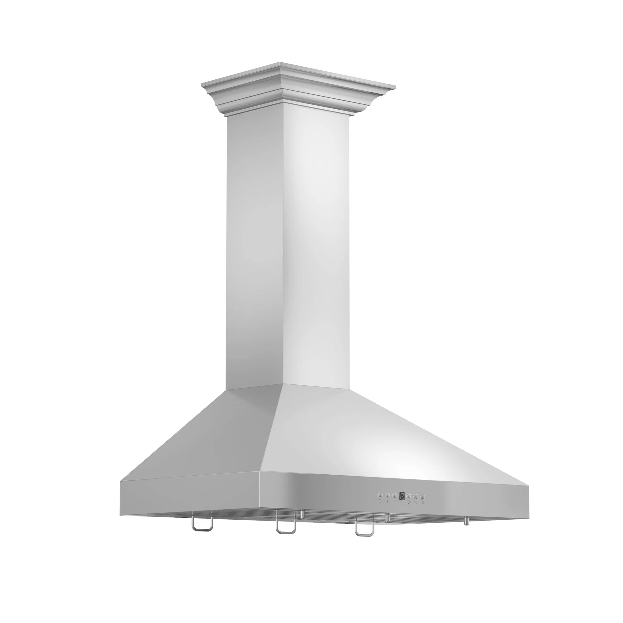 ZLINE 30 in. Wall Mount Range Hood in Stainless Steel with Crown Molding (KL3CRN-30)