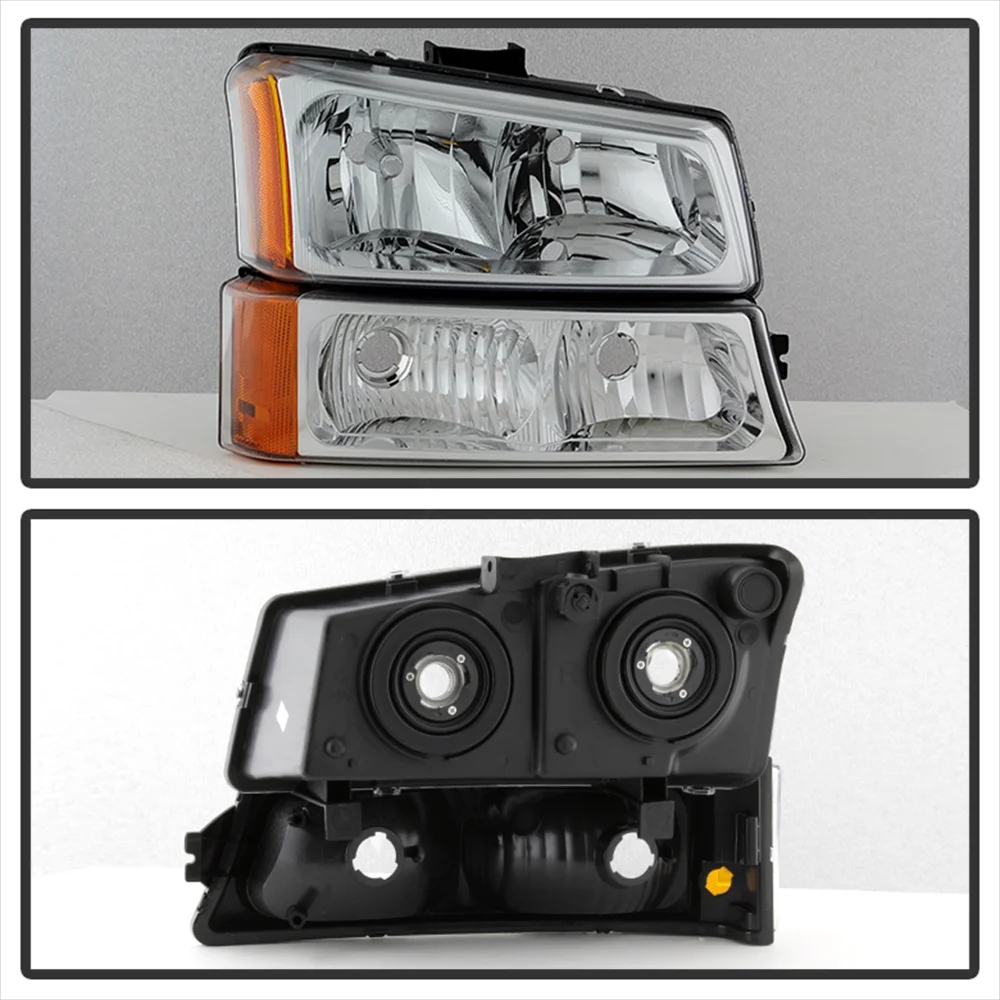 Xtune Chevy Silverado 2500HD 03-06 Crystal Headlights w/ Bumper Lights Chrome HD-JH-CSIL03-AM-C-SET Fits select: 2003-2007 CHEVROLET SILVERADO