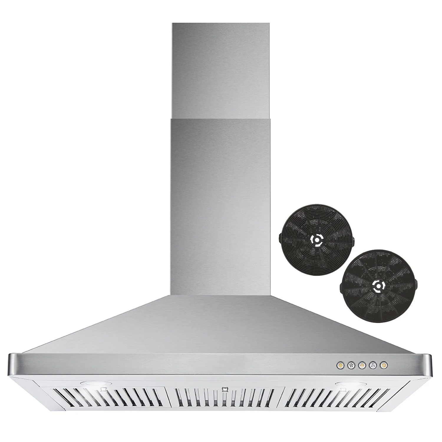 Cosmo 36 in. Ductless Wall Mount Range Hood in Stainless Steel with LED Lighting, Permanent Filters and Carbon Filter Kit