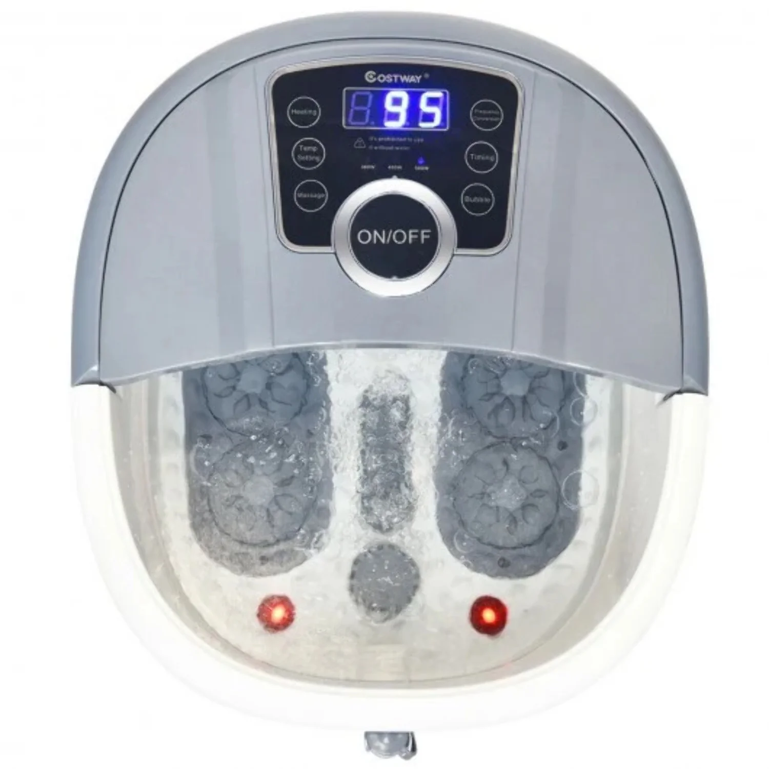 Portable Electric Foot Spa Bath Shiatsu Roller Motorized Massager-Gray - Color: Gray