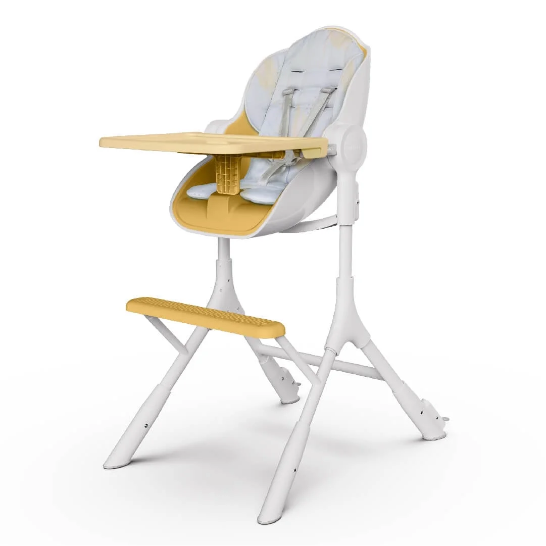 Oribel Cocoon Z High Chair, Lounger + Seat Liner Combo, 5 Adjustable Heights, 0m-3yrs, Lemonade Yellow