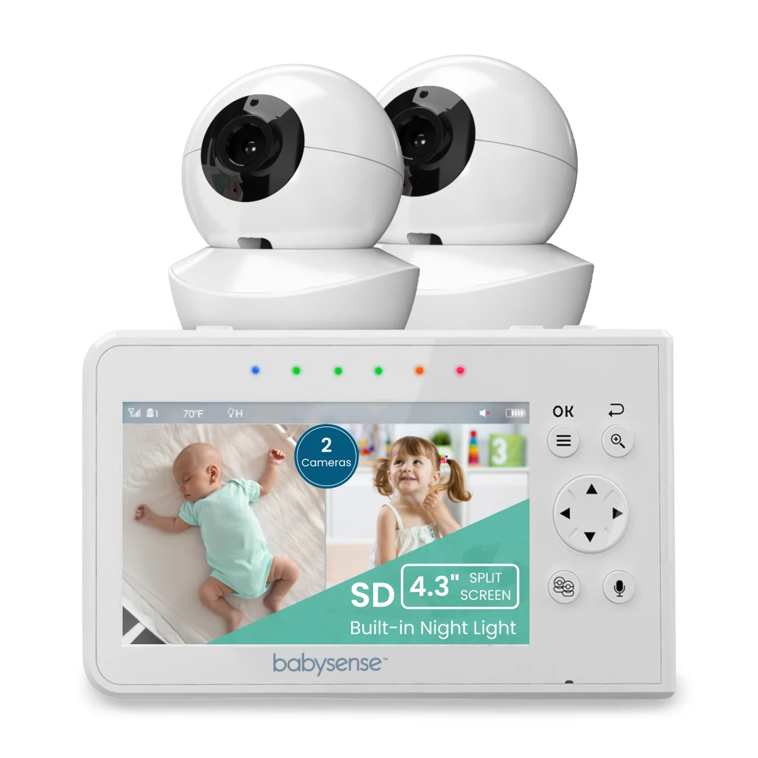 Babysense Split Screen Video Baby Monitor, 4.3